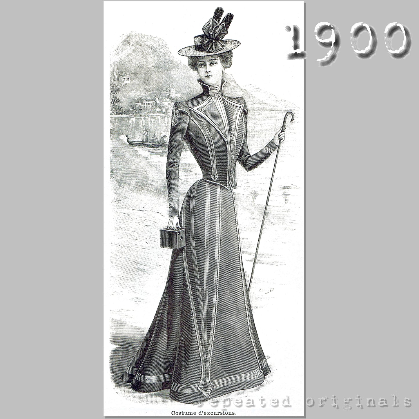 1900 Excursion Costume Sewing Pattern - INSTANT DOWNLOAD PDF