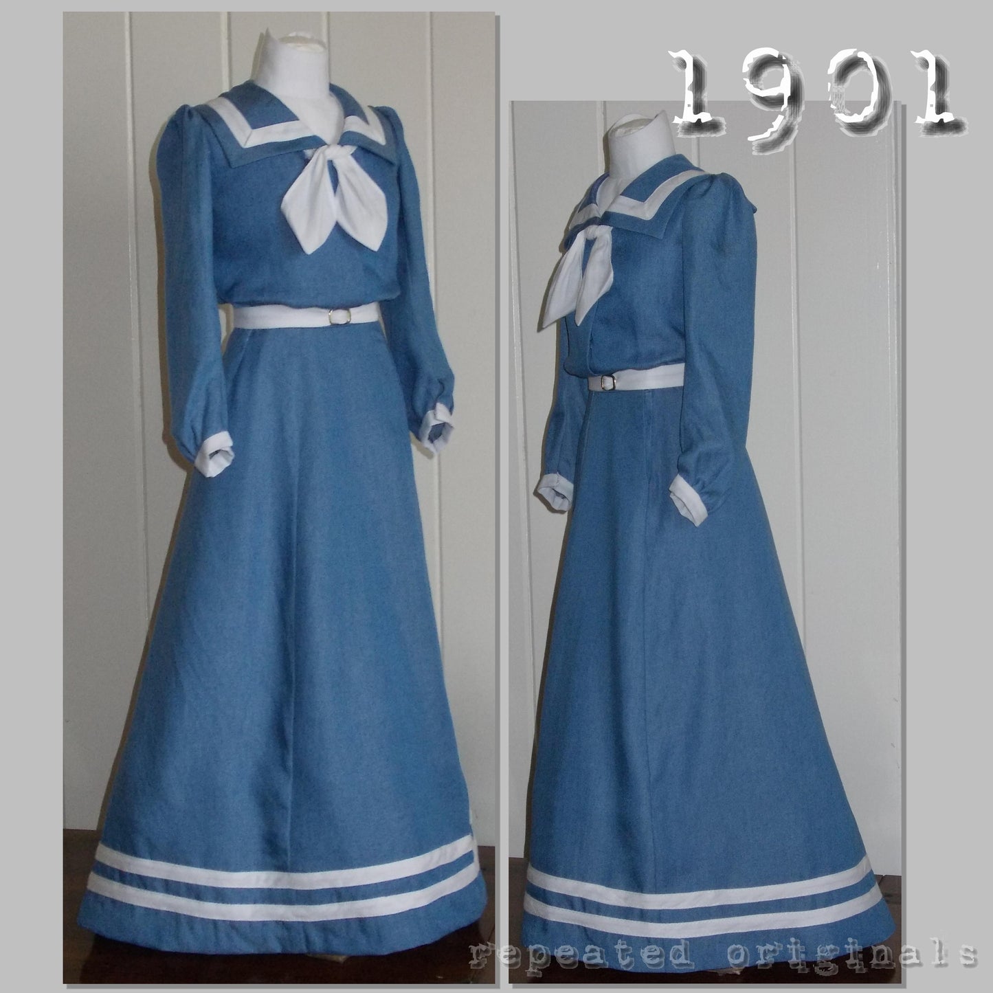 1901 Travelling/excursion outfit (Skirt, Bodice, Dickey, Necktie) - INSTANT DOWNLOAD PDF