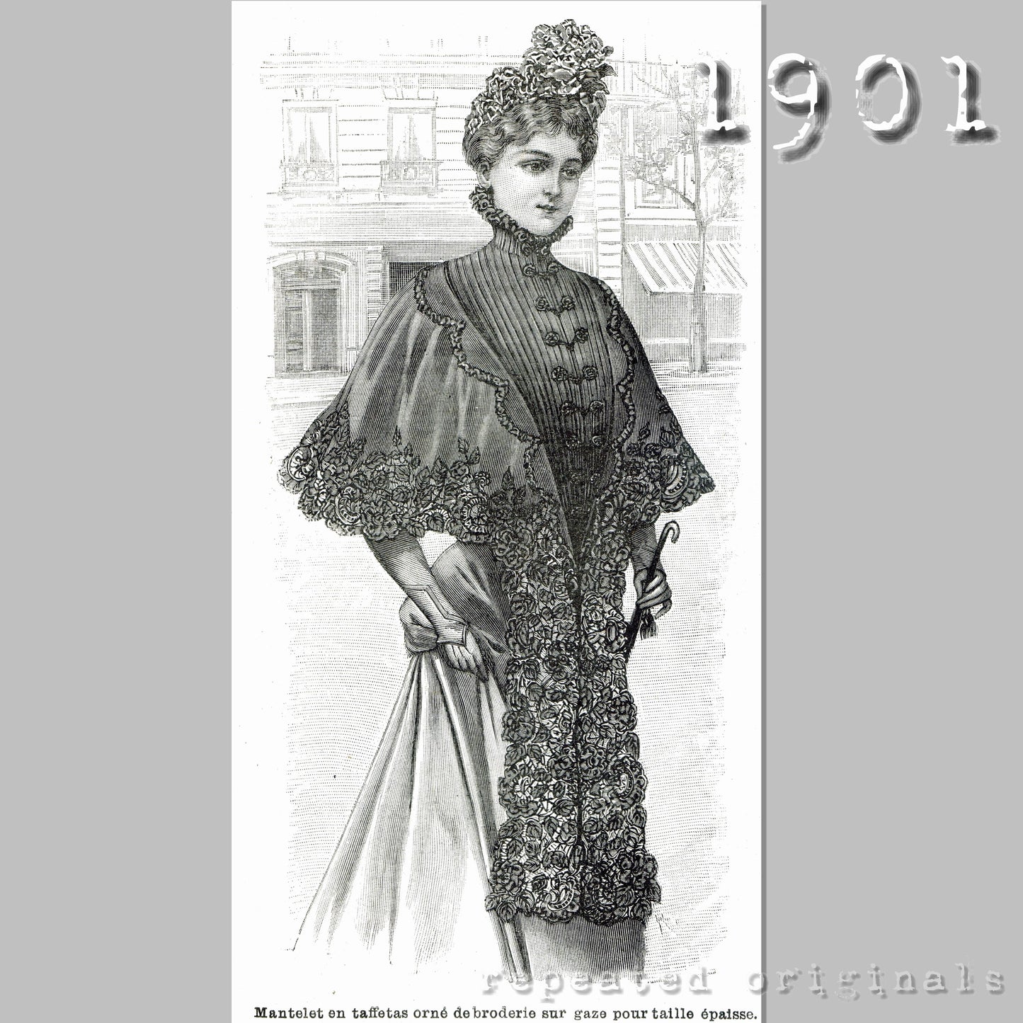 1901 Taffeta Mantelet (Larger size) Sewing Pattern - INSTANT DOWNLOAD PDF