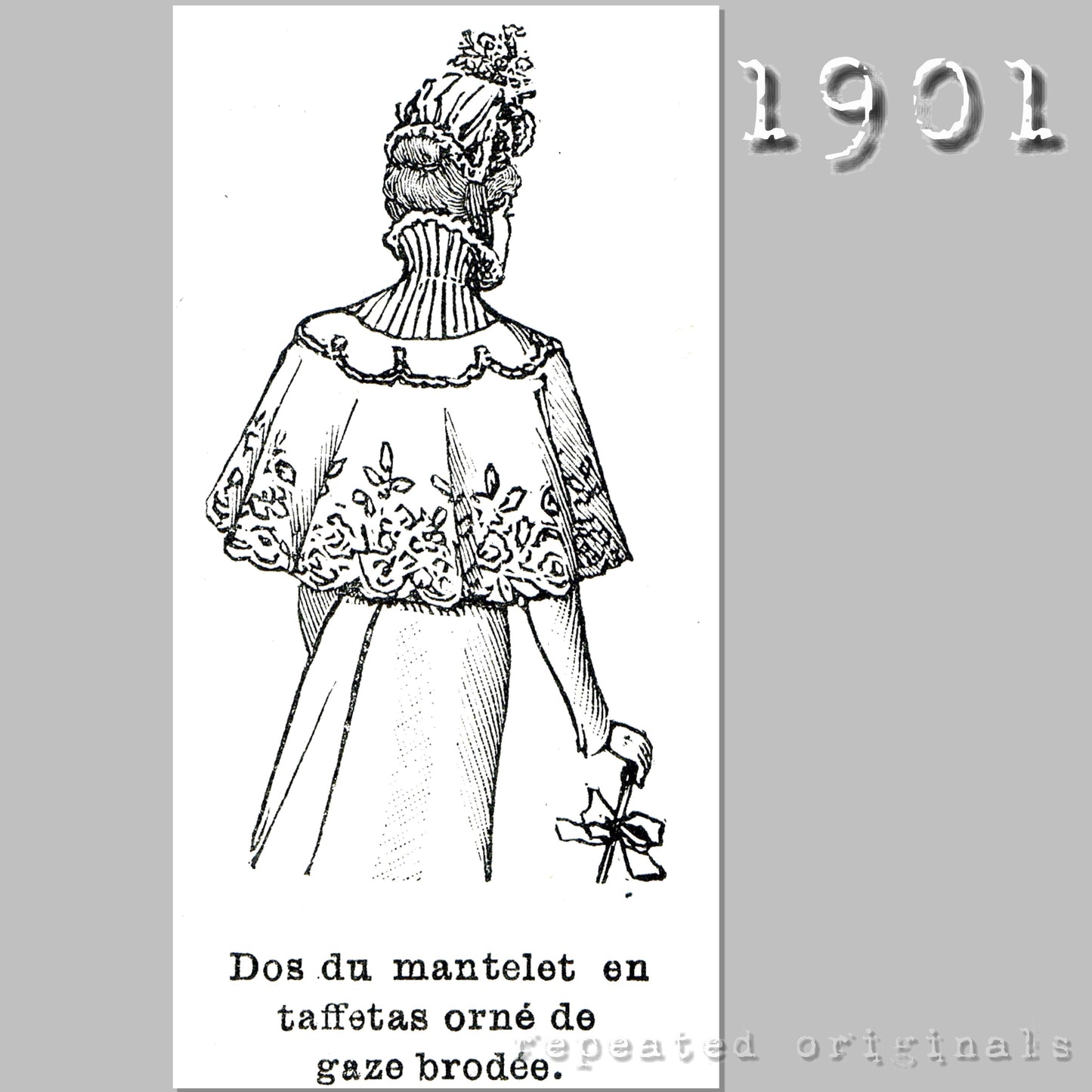 1901 Taffeta Mantelet (Larger size) Sewing Pattern - INSTANT DOWNLOAD PDF