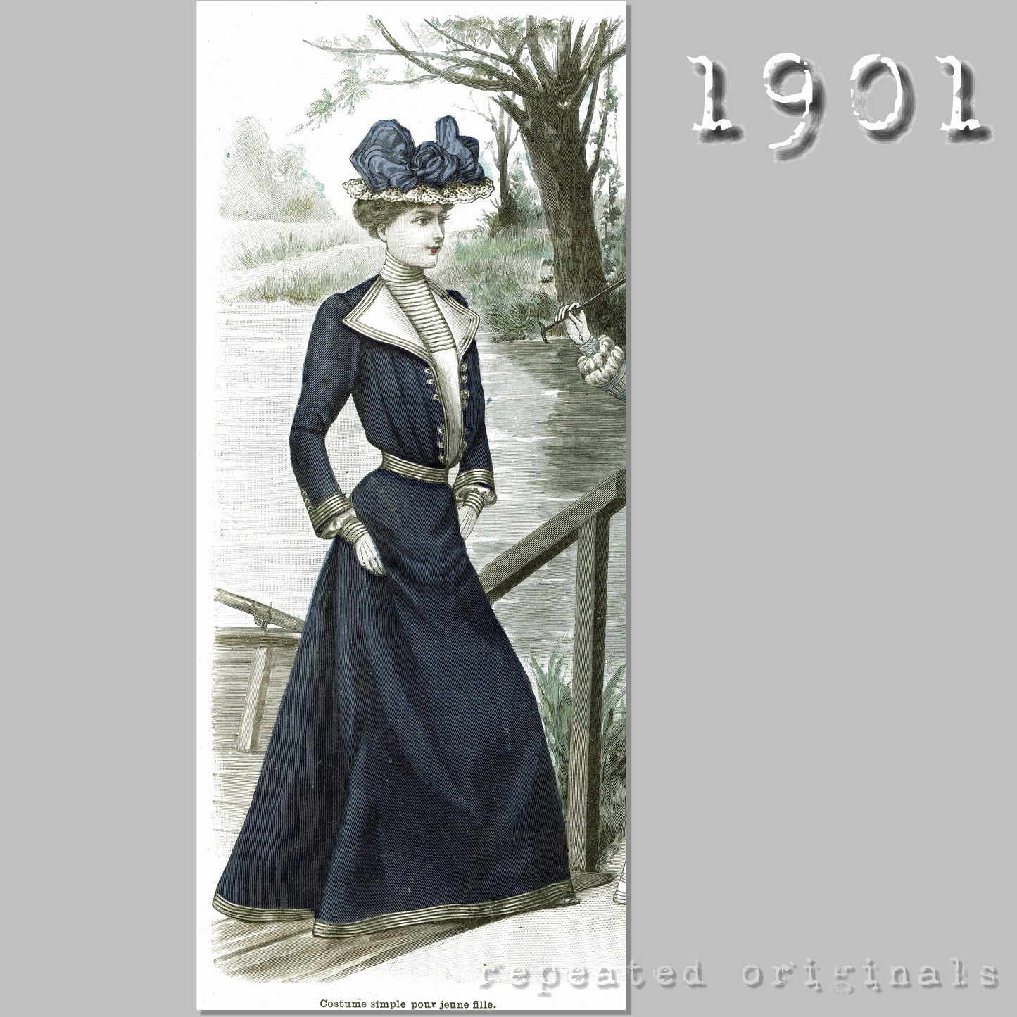 1901 Simple Costume for Young Lady Sewing Pattern - INSTANT DOWNLOAD PDF
