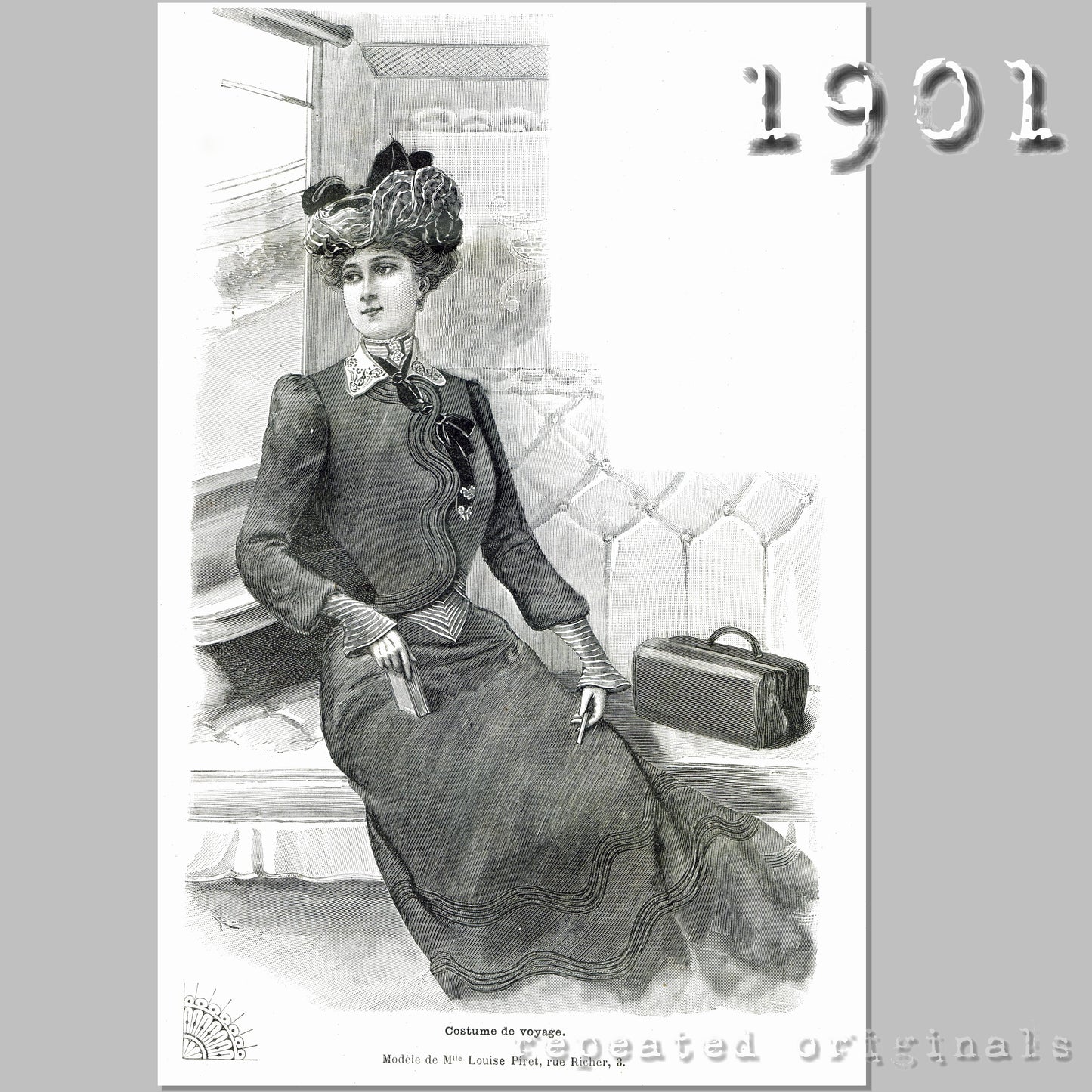 1901 Travel Suit Sewing Pattern - INSTANT DOWNLOAD PDF