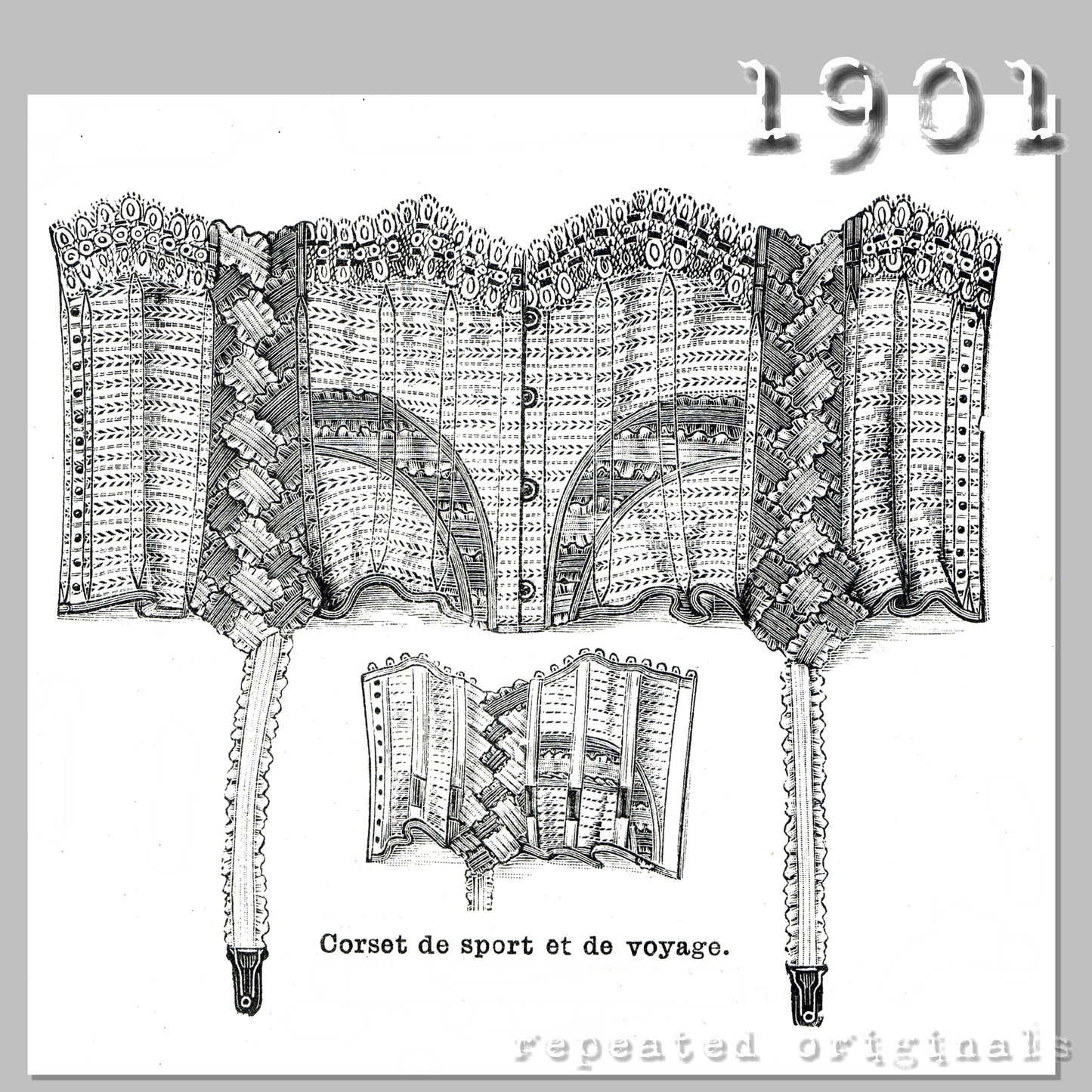 1901 Sports or Travel Corset Sewing Pattern - INSTANT DOWNLOAD PDF