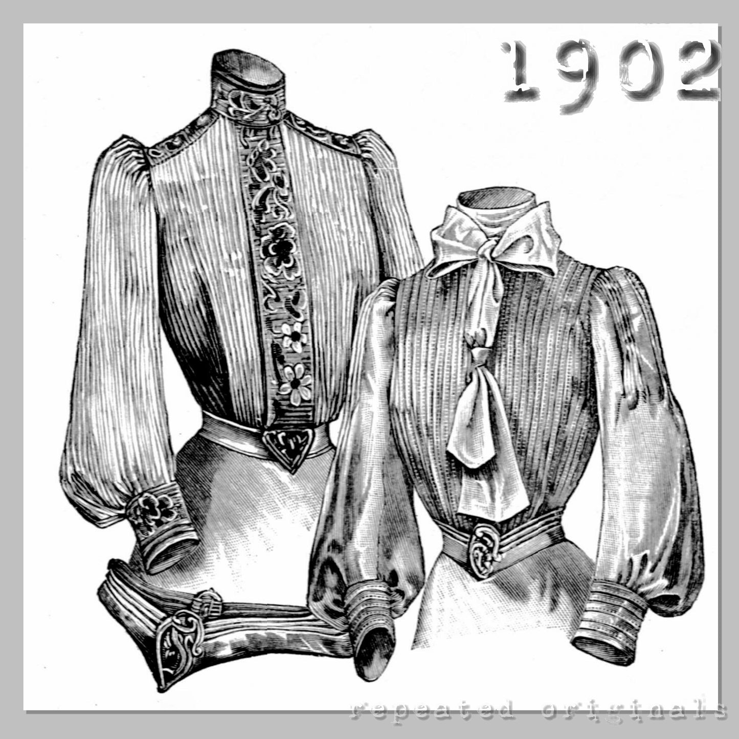1902 Blouses Sewing Pattern - INSTANT DOWNLOAD PDF