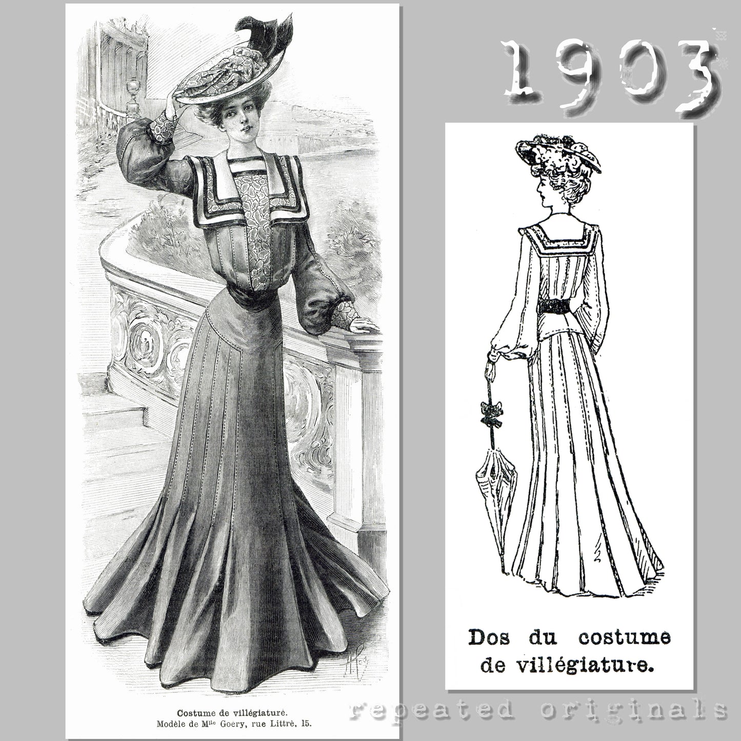 1903 Holiday Outfit Sewing Pattern - INSTANT DOWNLOAD PDF