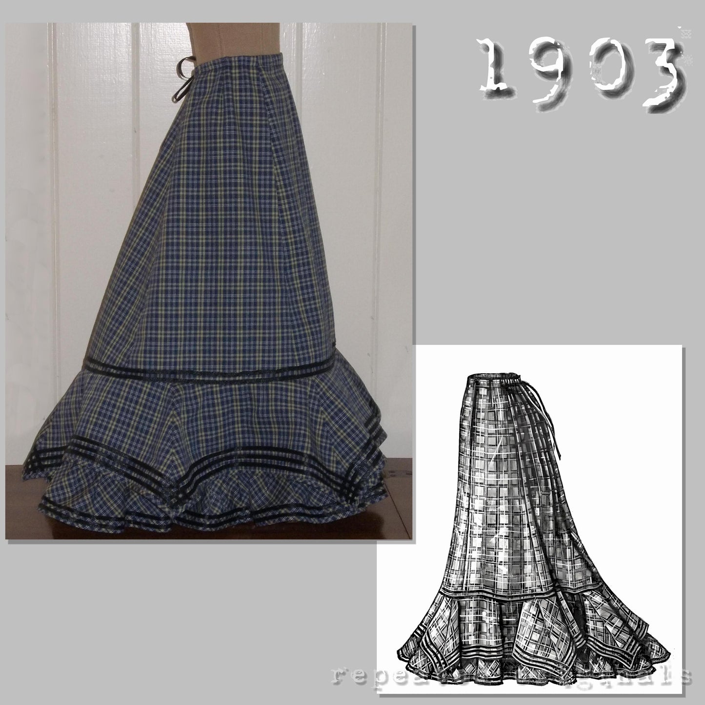 1903 Elegant Petticoat Sewing Pattern - INSTANT DOWNLOAD PDF