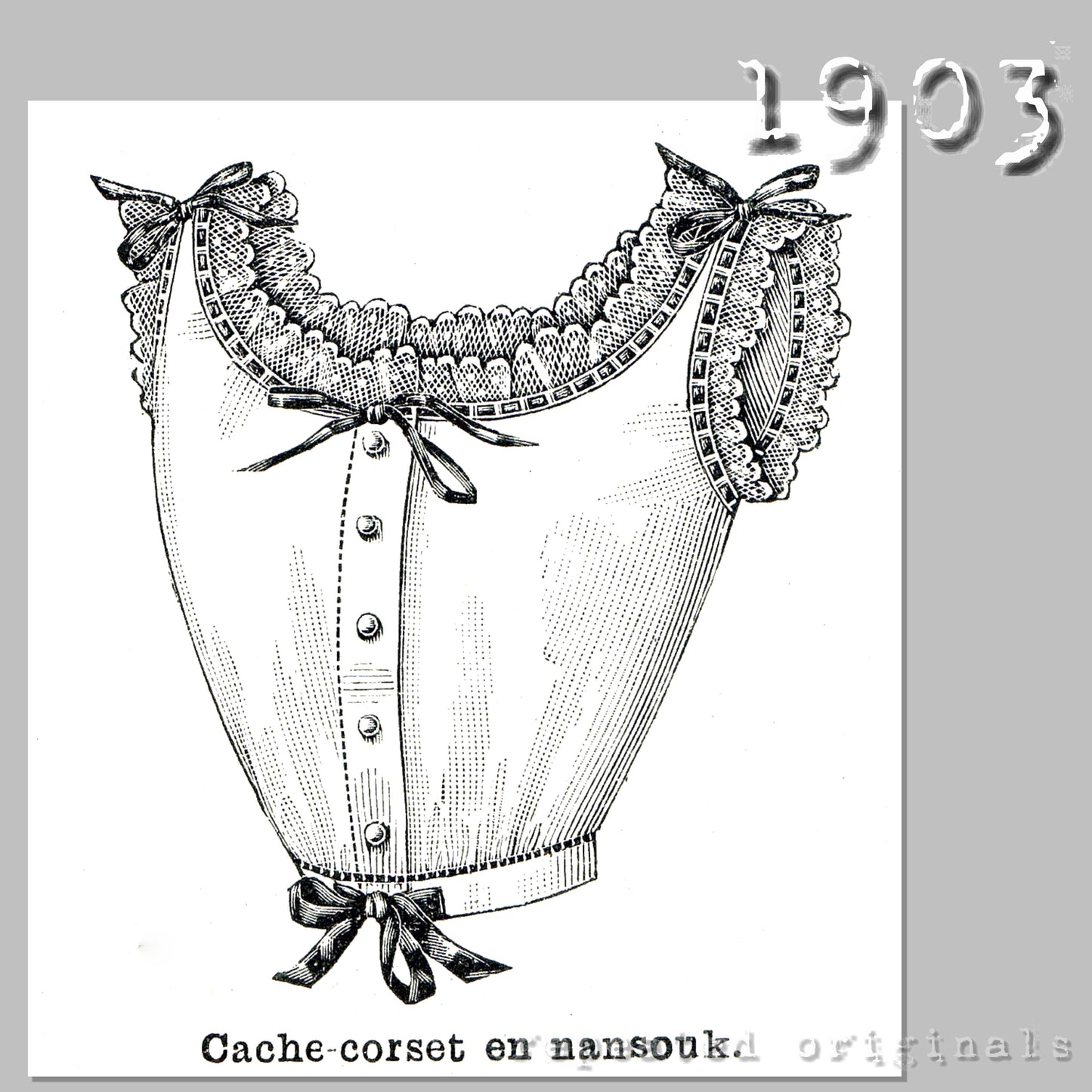 1903 Corset Cover Sewing Pattern - INSTANT DOWNLOAD PDF