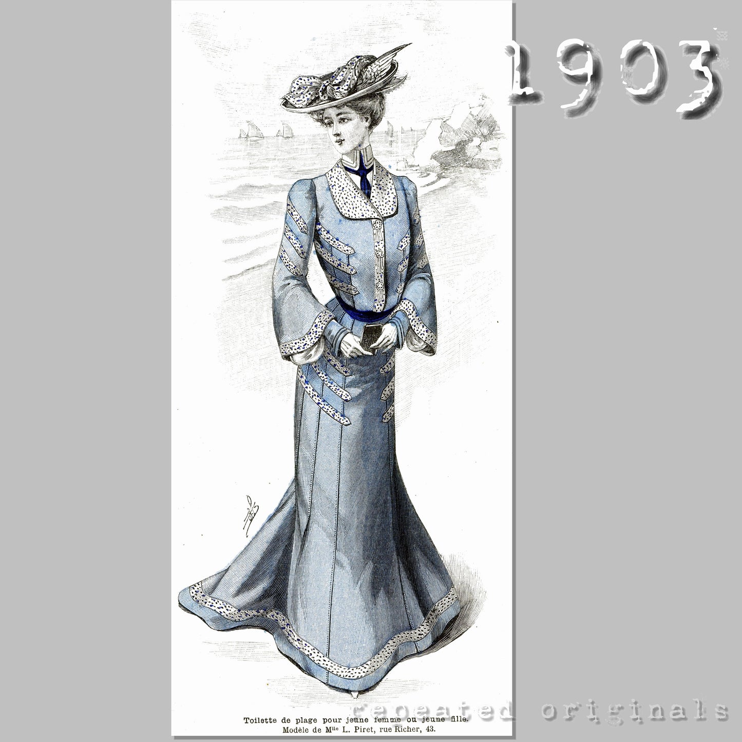 1903 Beach Dress Sewing Pattern - INSTANT DOWNLOAD PDF