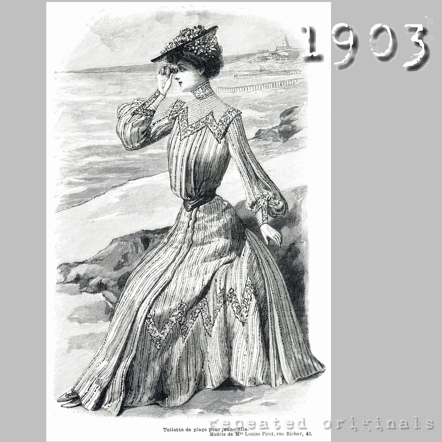 1903 Beach Outfit Sewing Pattern - INSTANT DOWNLOAD PDF