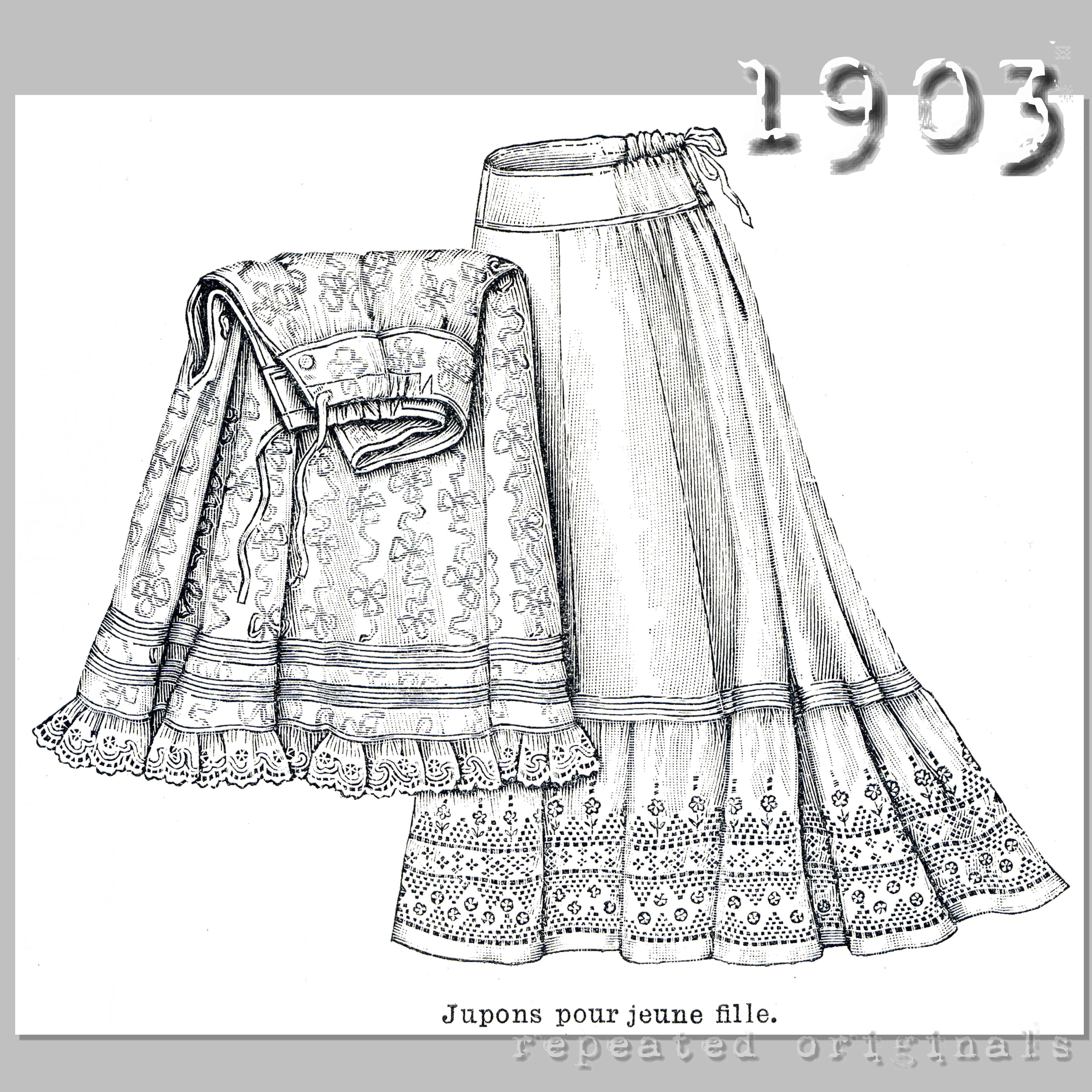 1903-petticoats-for-young-lady-sewing-pattern-instant-download-pdf