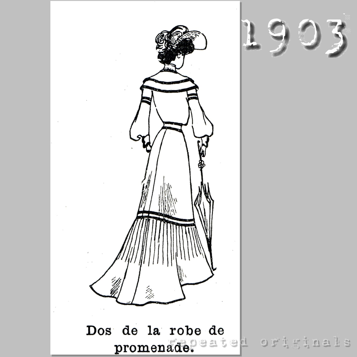 1903 Promenade Dress Sewing Pattern - INSTANT DOWNLOAD PDF