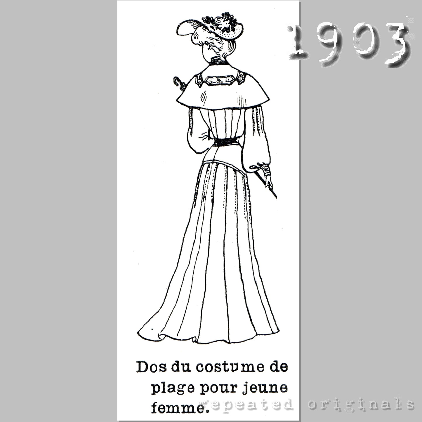 1903 Beach Dress Sewing Pattern - INSTANT DOWNLOAD PDF