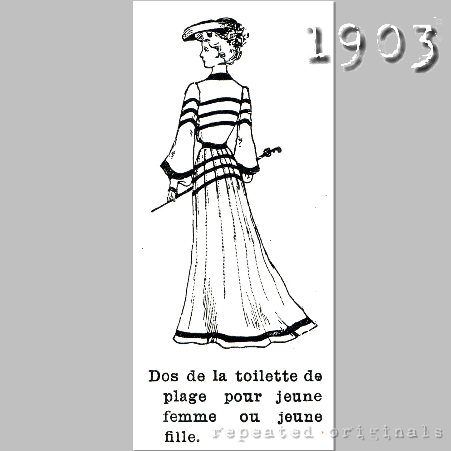 1903 Beach Dress Sewing Pattern - INSTANT DOWNLOAD PDF