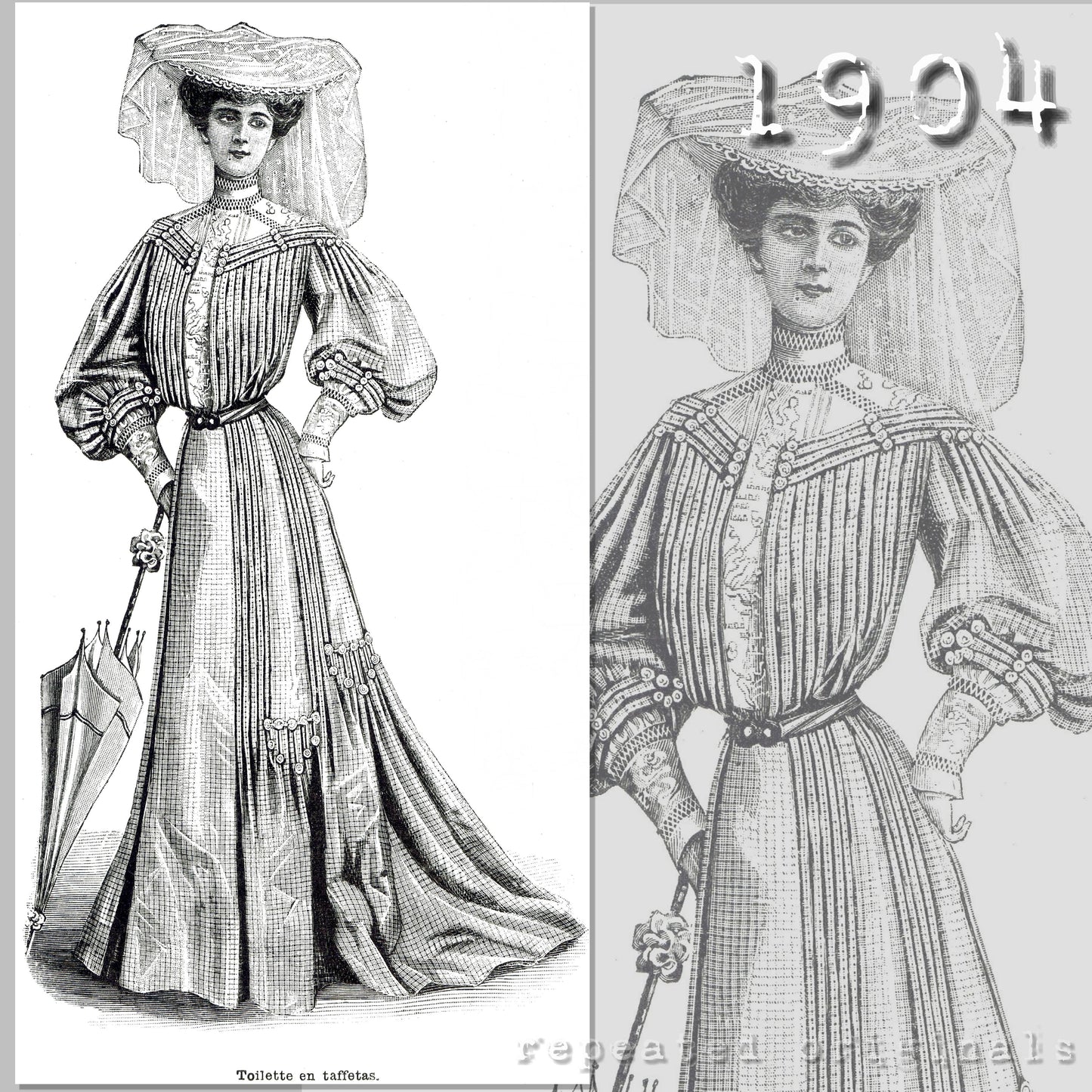 1904 Taffeta Outfit (Skirt, Bolero, Blouse) Sewing Pattern - INSTANT DOWNLOAD PDF