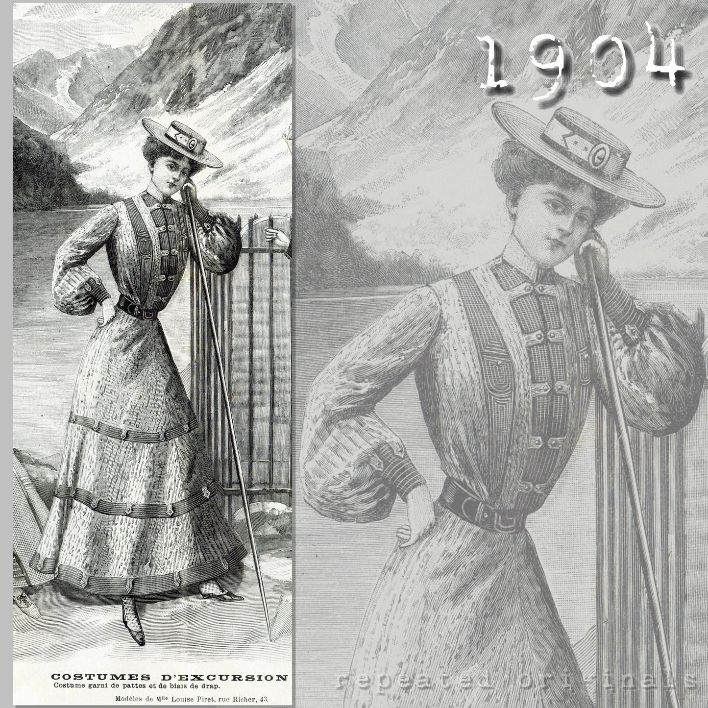 1904 Hiking/Walking Suit Sewing Pattern - INSTANT DOWNLOAD PDF