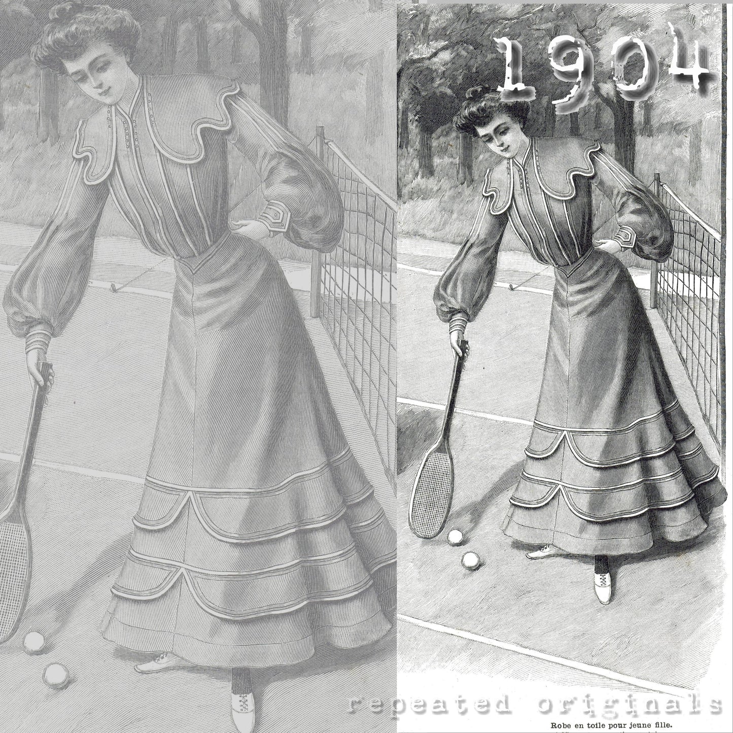 1904 Dress for Girl 15-16 Years Sewing Pattern - INSTANT DOWNLOAD PDF