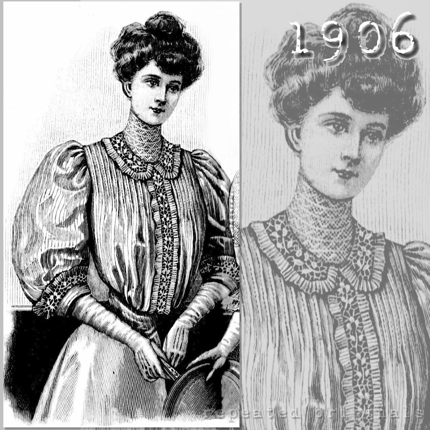 1906 Silk Blouse Sewing Pattern - INSTANT DOWNLOAD PDF