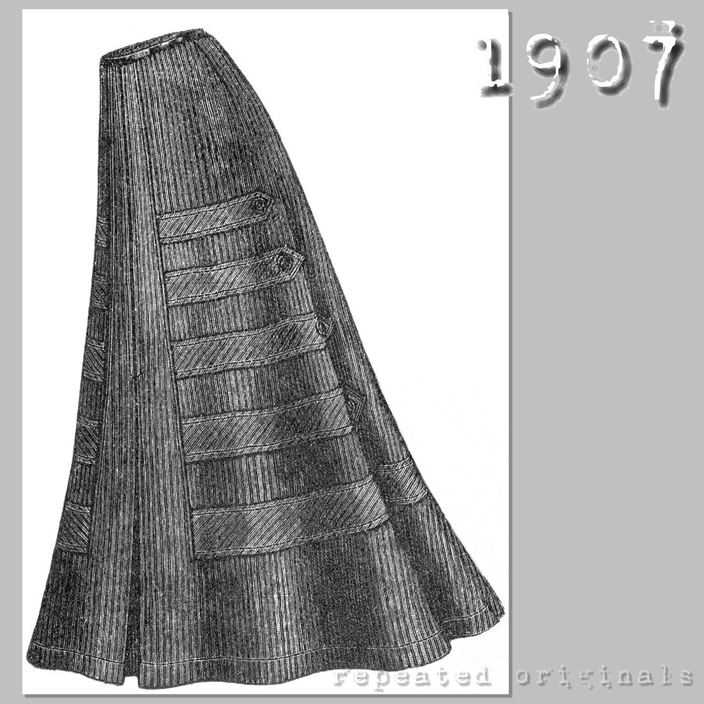 1907 Round Skirt Sewing Pattern - INSTANT DOWNLOAD PDF