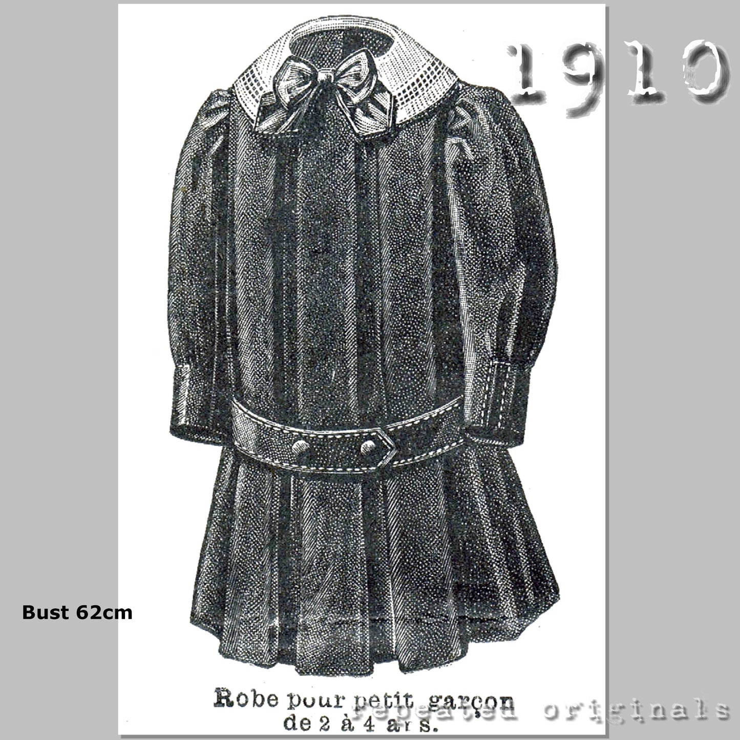 1910 Dress for Child 2 - 4 Years Sewing Pattern - INSTANT DOWNLOAD PDF