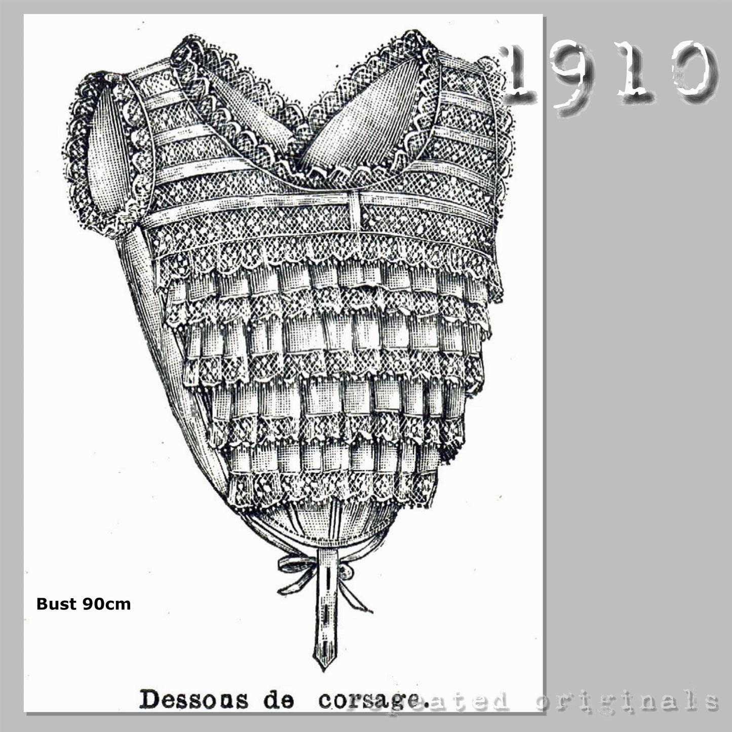 1910s Underbodice (90cm Bust) Sewing Pattern - INSTANT DOWNLOAD PDF