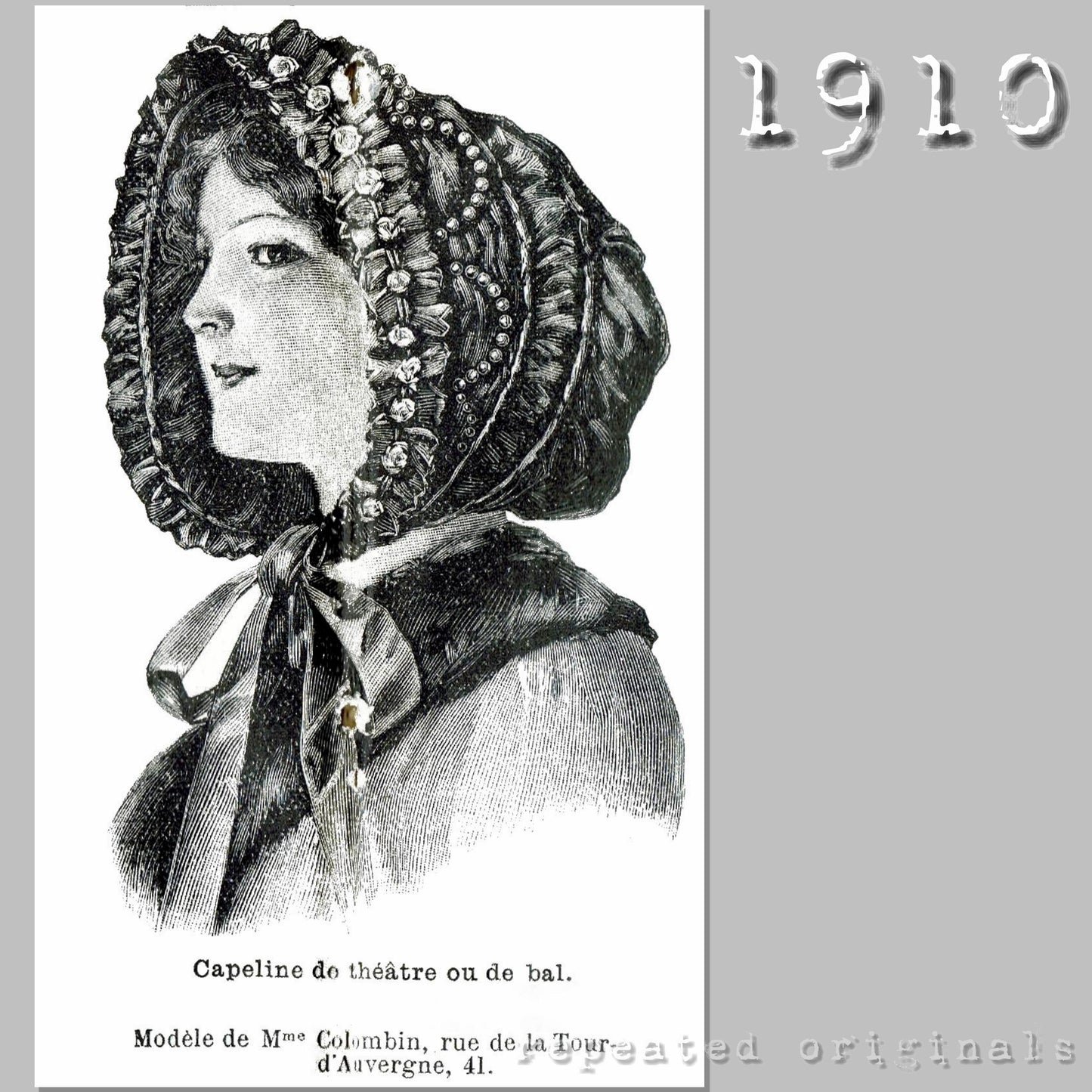 1910 Theatre or Ball Capeline Sewing Pattern - INSTANT DOWNLOAD PDF