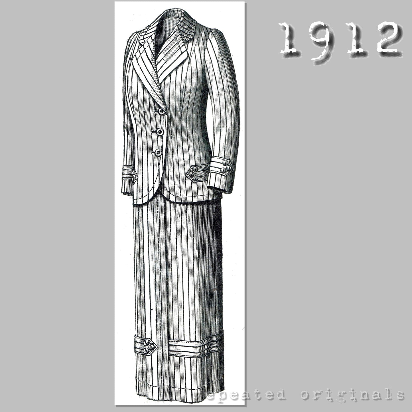 1912 Linen Suit Sewing Pattern - INSTANT DOWNLOAD PDF