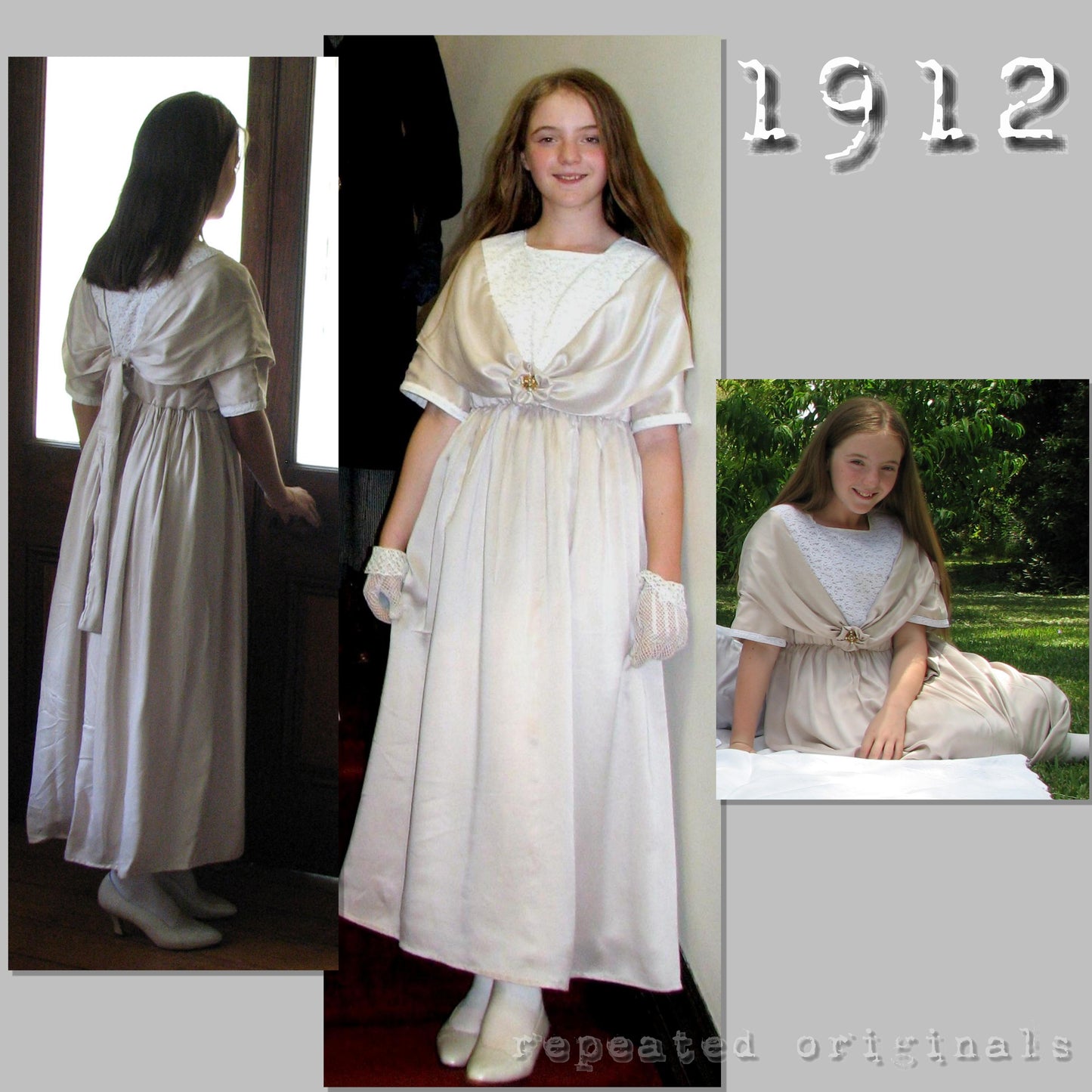 1912 Empire Dress for Girl 12 - 14 Years Sewing Pattern - INSTANT DOWNLOAD PDF