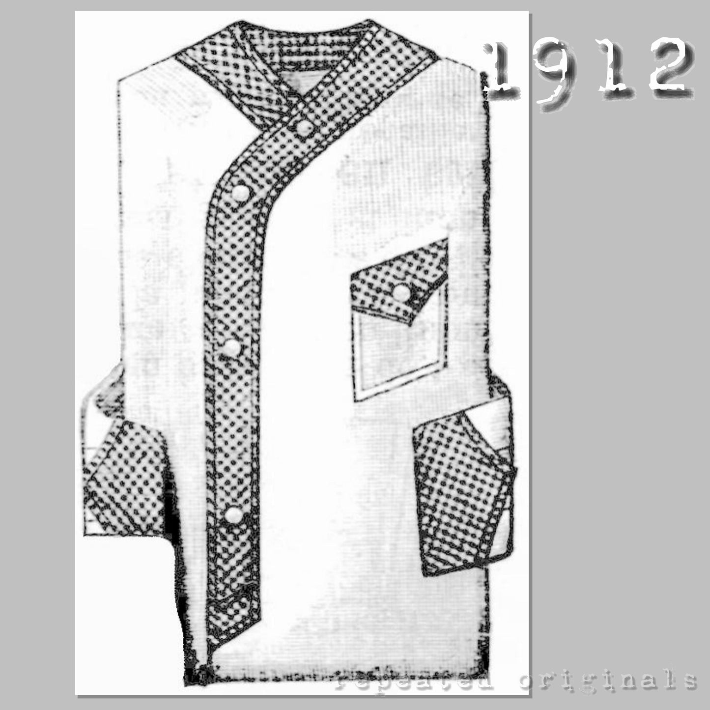 1912 Men's Day and Night Shirts Sewing Pattern - INSTANT DOWNLOAD PDF