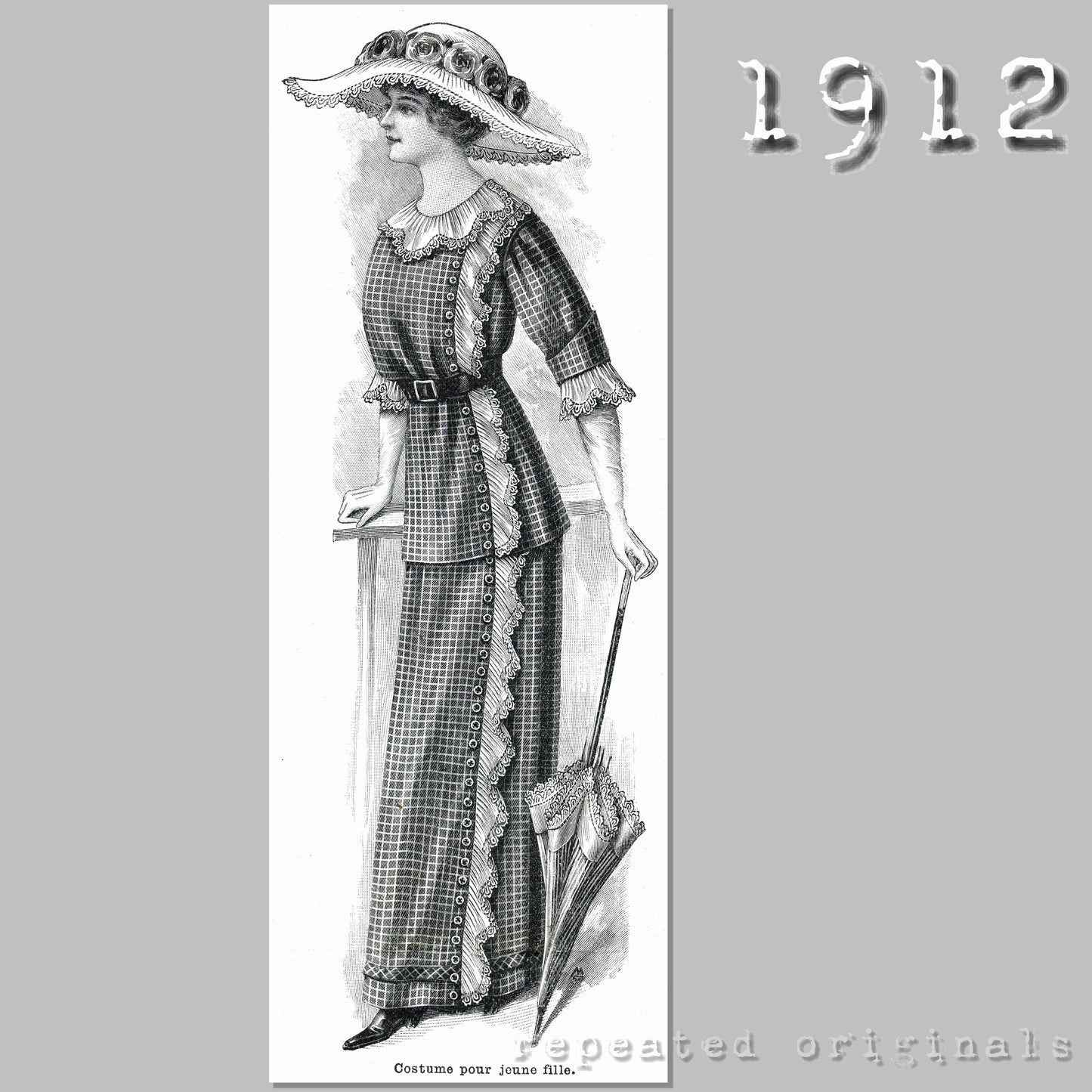 1912 Dress for Young Lady Sewing Pattern - INSTANT DOWNLOAD PDF