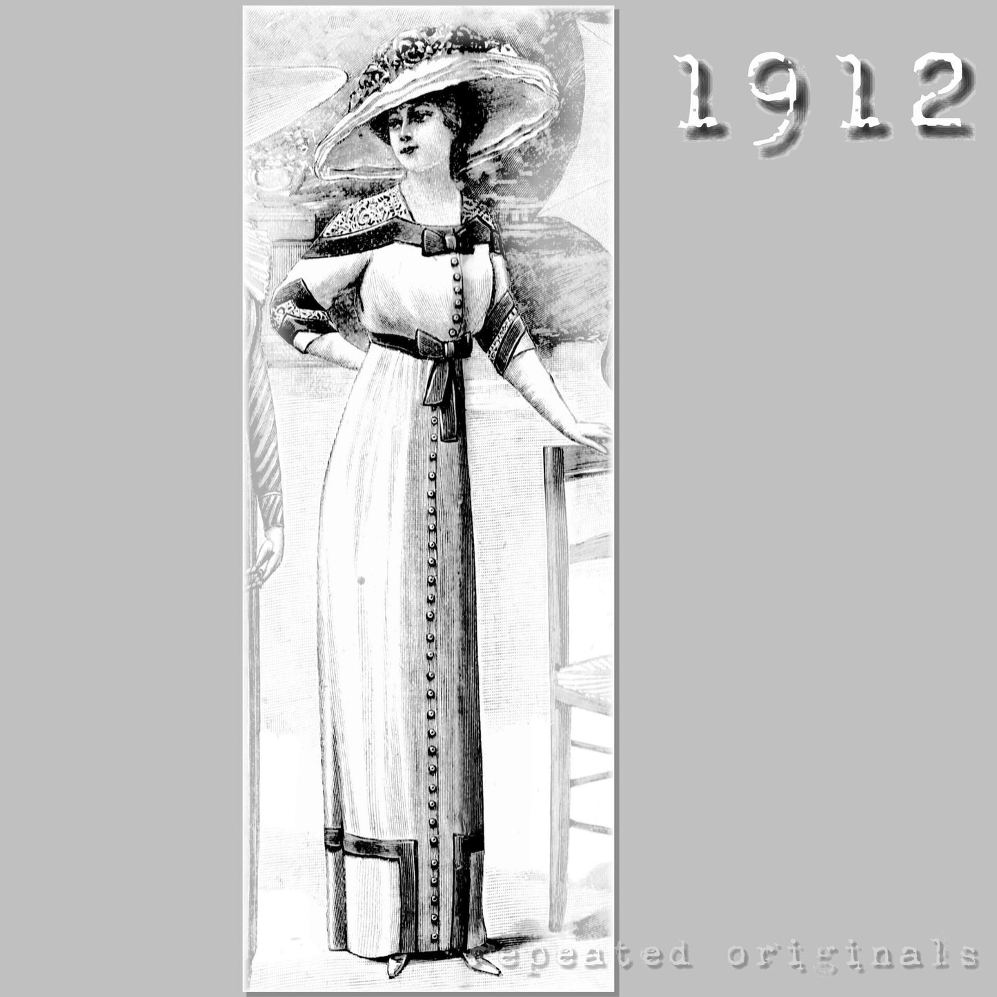 1912 Young Lady's Linen Dress Sewing Pattern - INSTANT DOWNLOAD PDF
