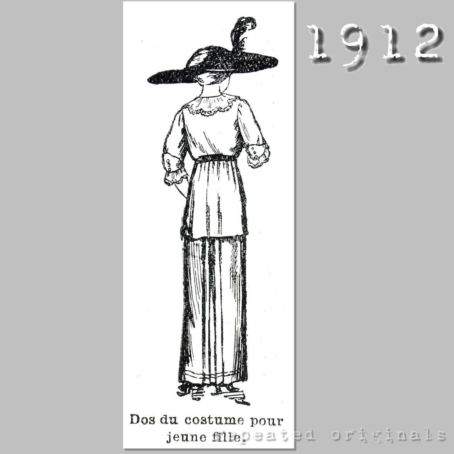 1912 Dress for Young Lady Sewing Pattern - INSTANT DOWNLOAD PDF