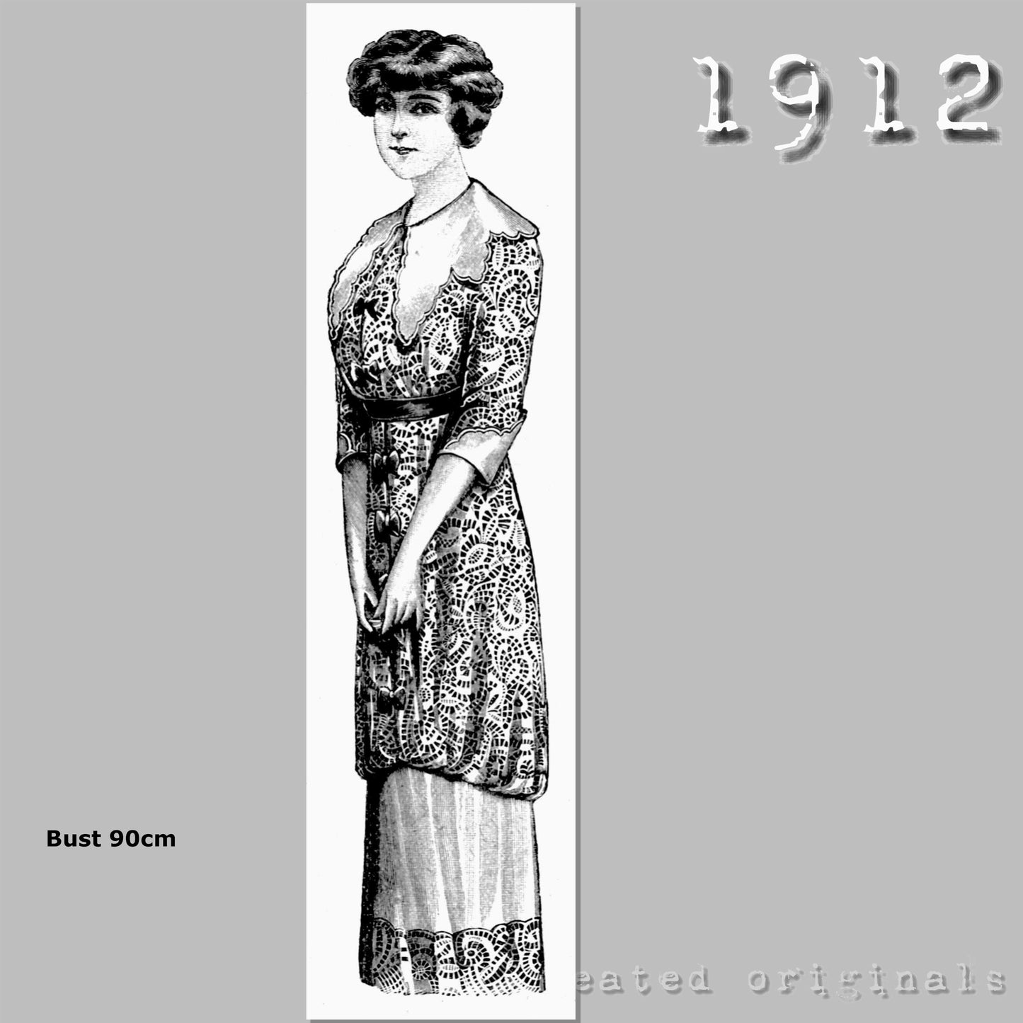 1912 Dress with Panniers Sewing Pattern - INSTANT DOWNLOAD PDF
