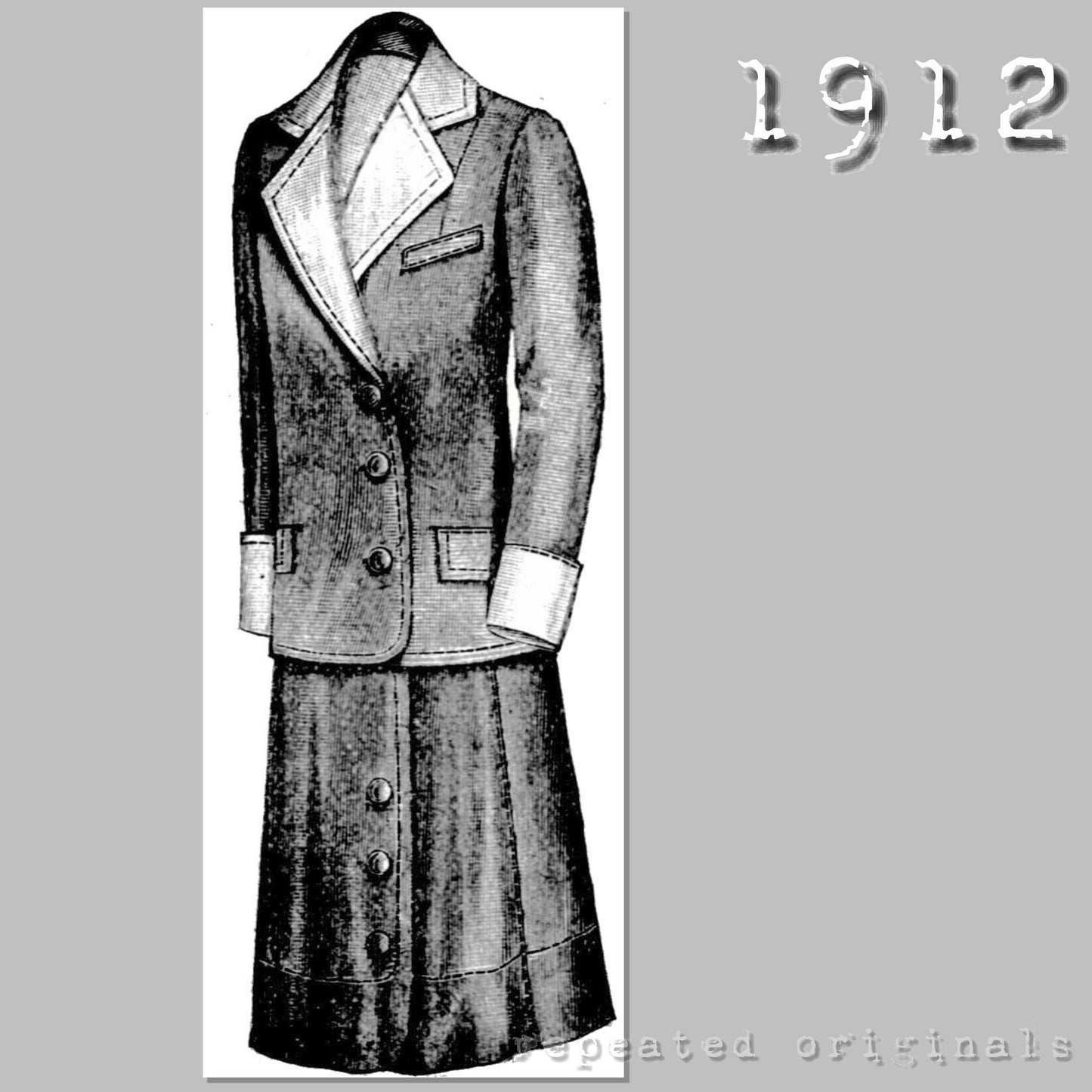 1912 Suit for Girl 9 to 11 Years Sewing Pattern - INSTANT DOWNLOAD PDF