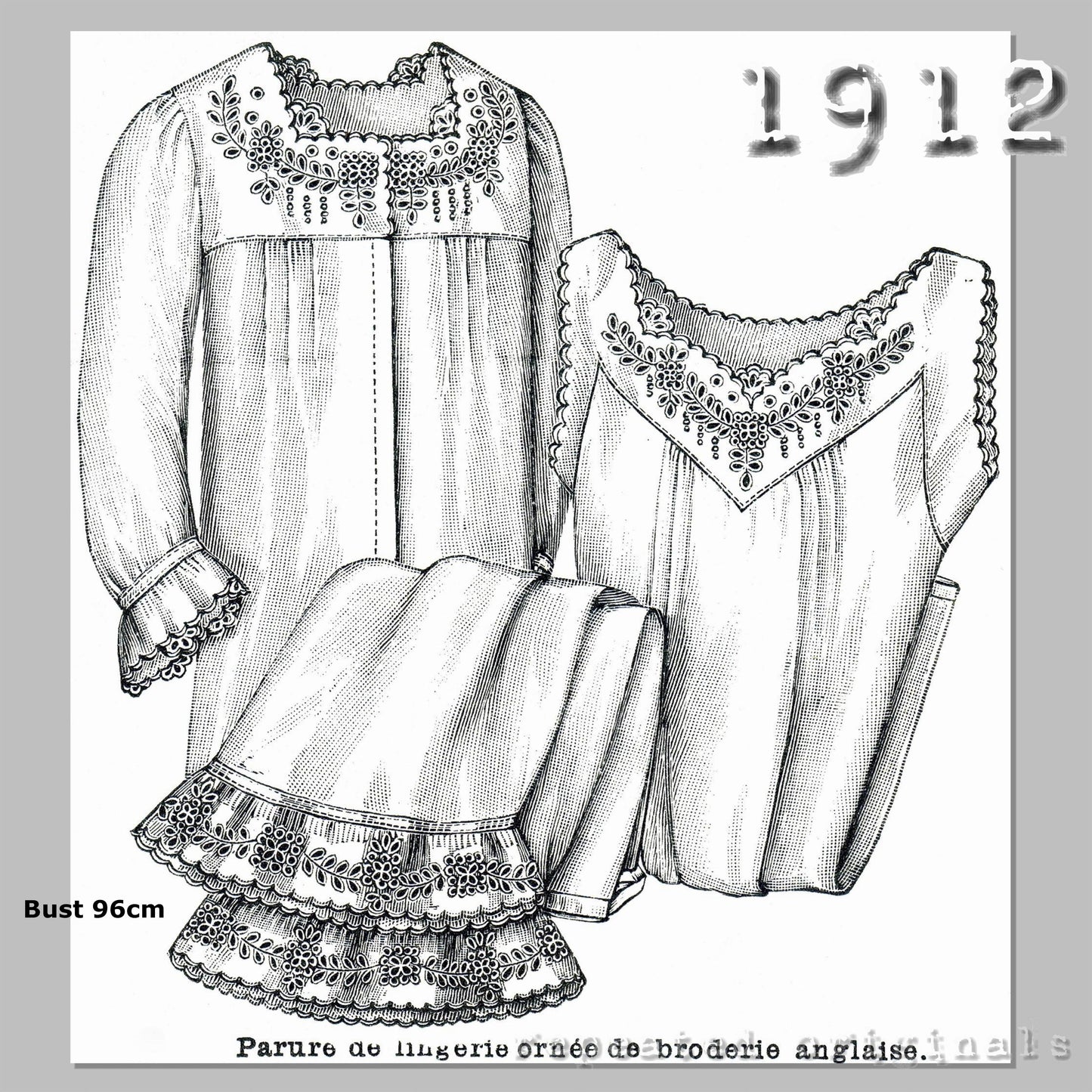 1912 Night and Day Shirt and Drawers Sewing Pattern - INSTANT DOWNLOAD PDF