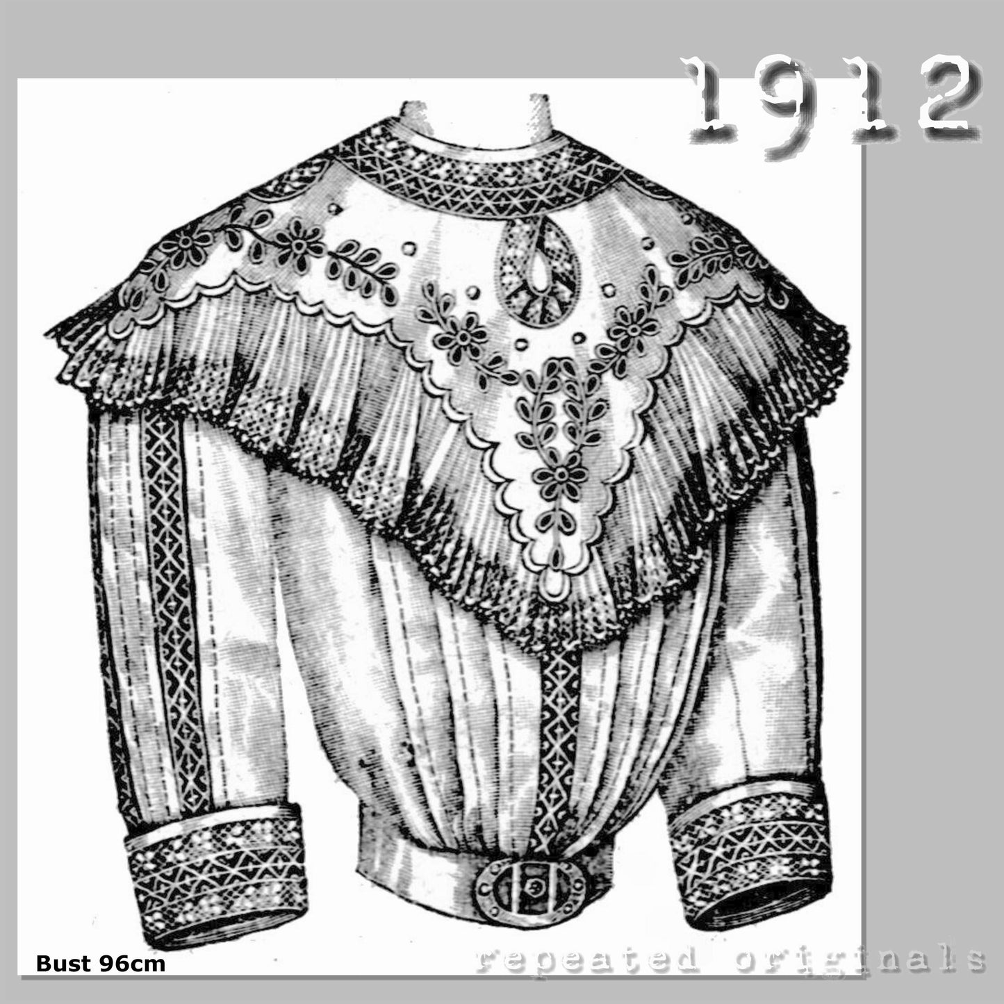 1912 Blouse with Yoked Collar Sewing Pattern - INSTANT DOWNLOAD PDF