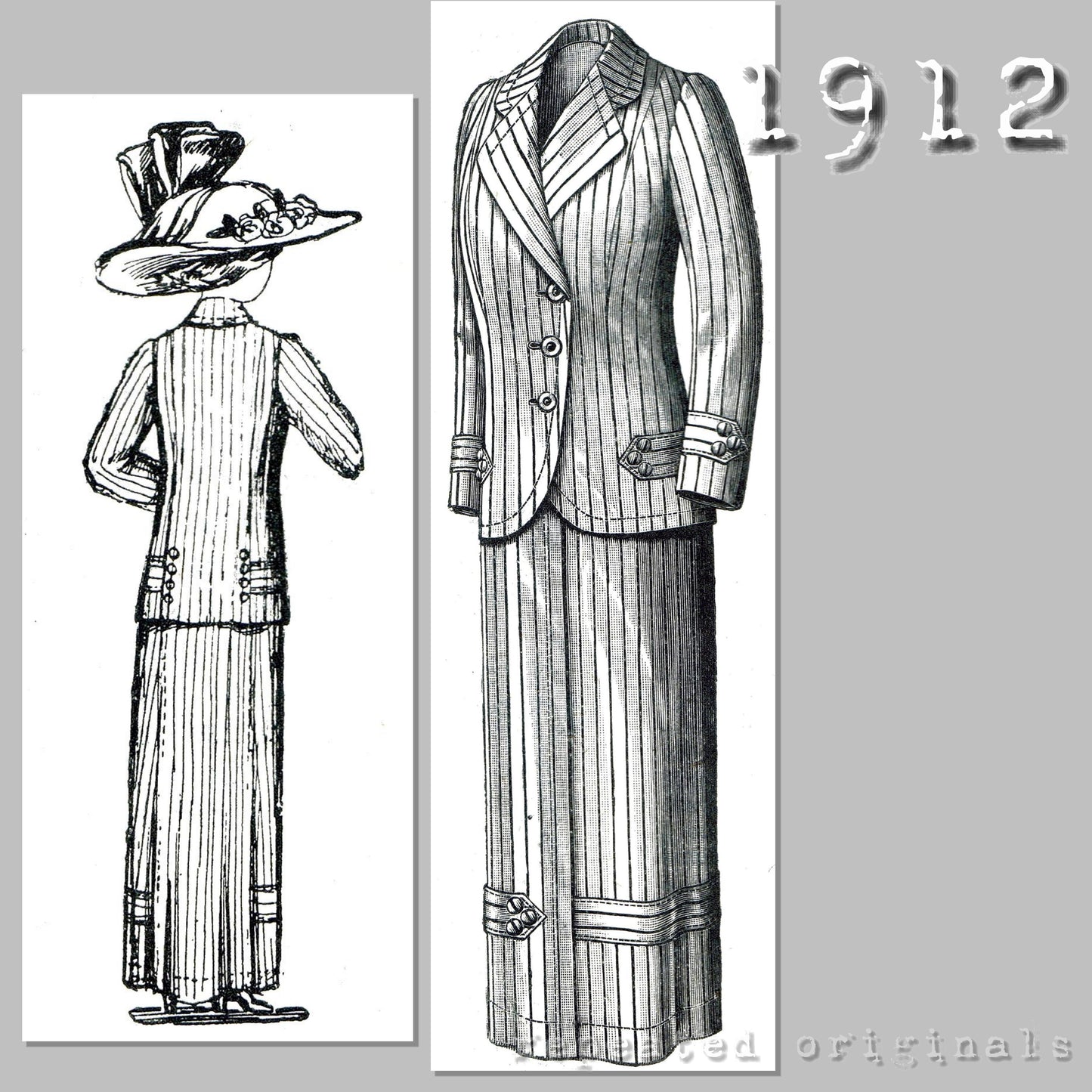 1912 Linen Suit Sewing Pattern - INSTANT DOWNLOAD PDF