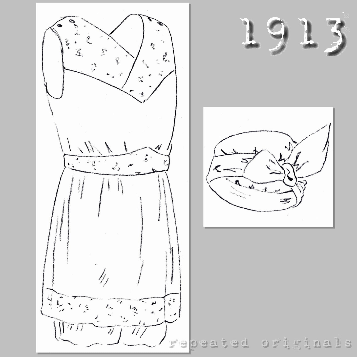 1913 Bathing Suit and Cap Sewing Pattern - INSTANT DOWNLOAD PDF