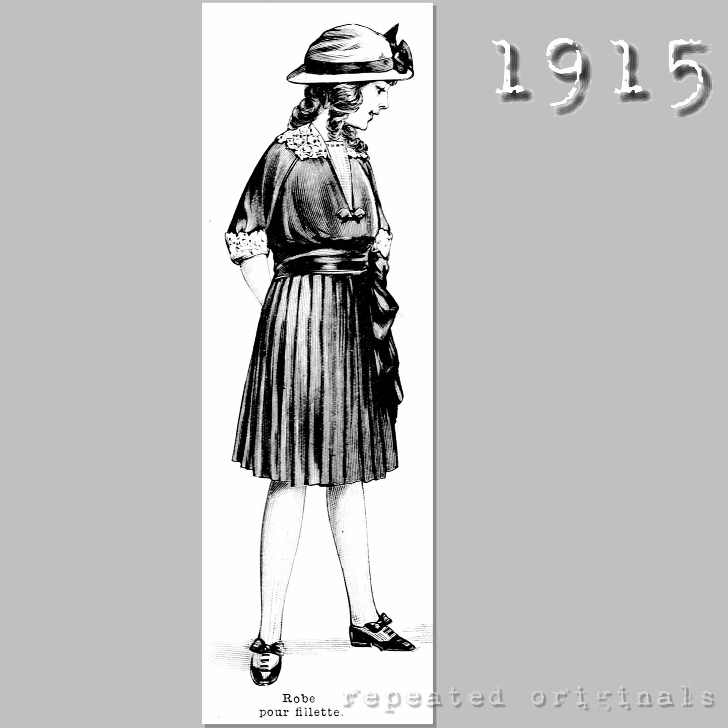 1915 Girl's Dress Sewing Pattern - INSTANT DOWNLOAD PDF