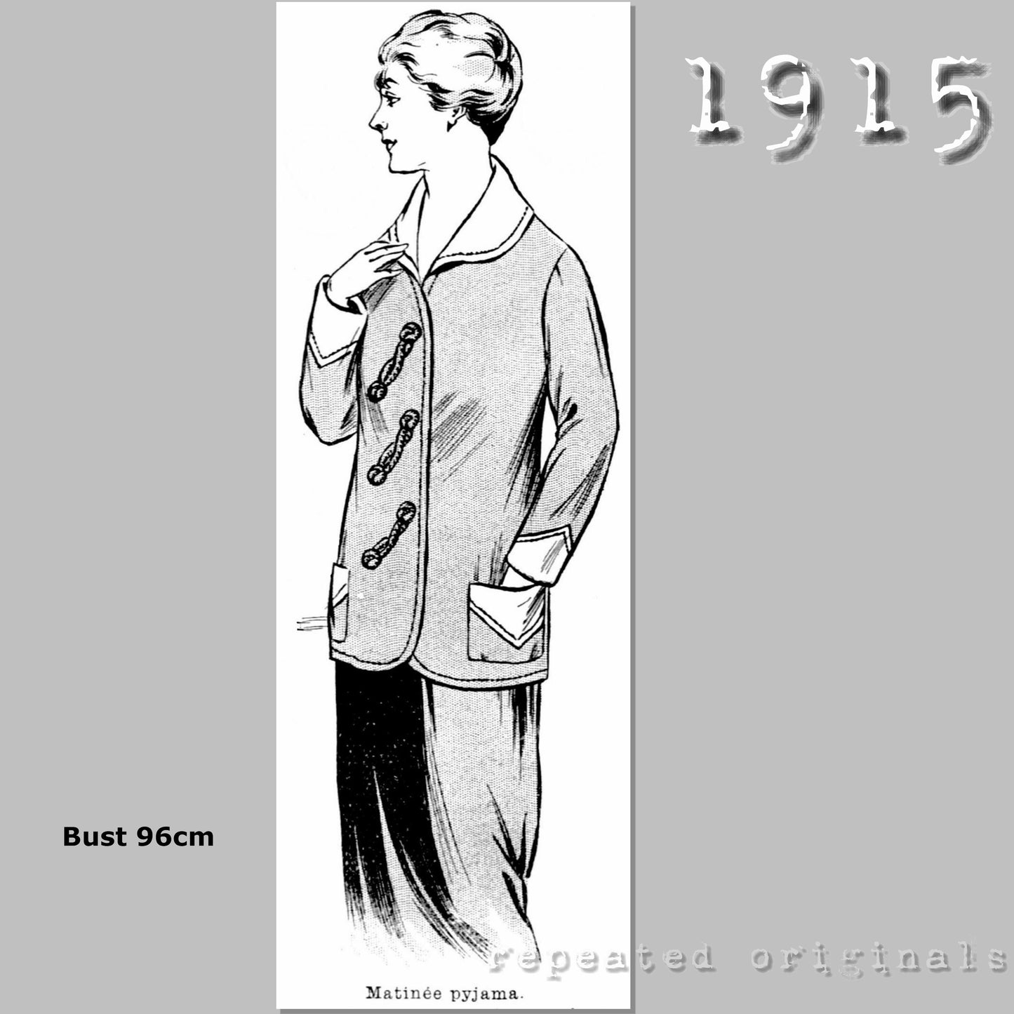 1915 Pyjama Matinee Jacket Sewing Pattern - INSTANT DOWNLOAD PDF