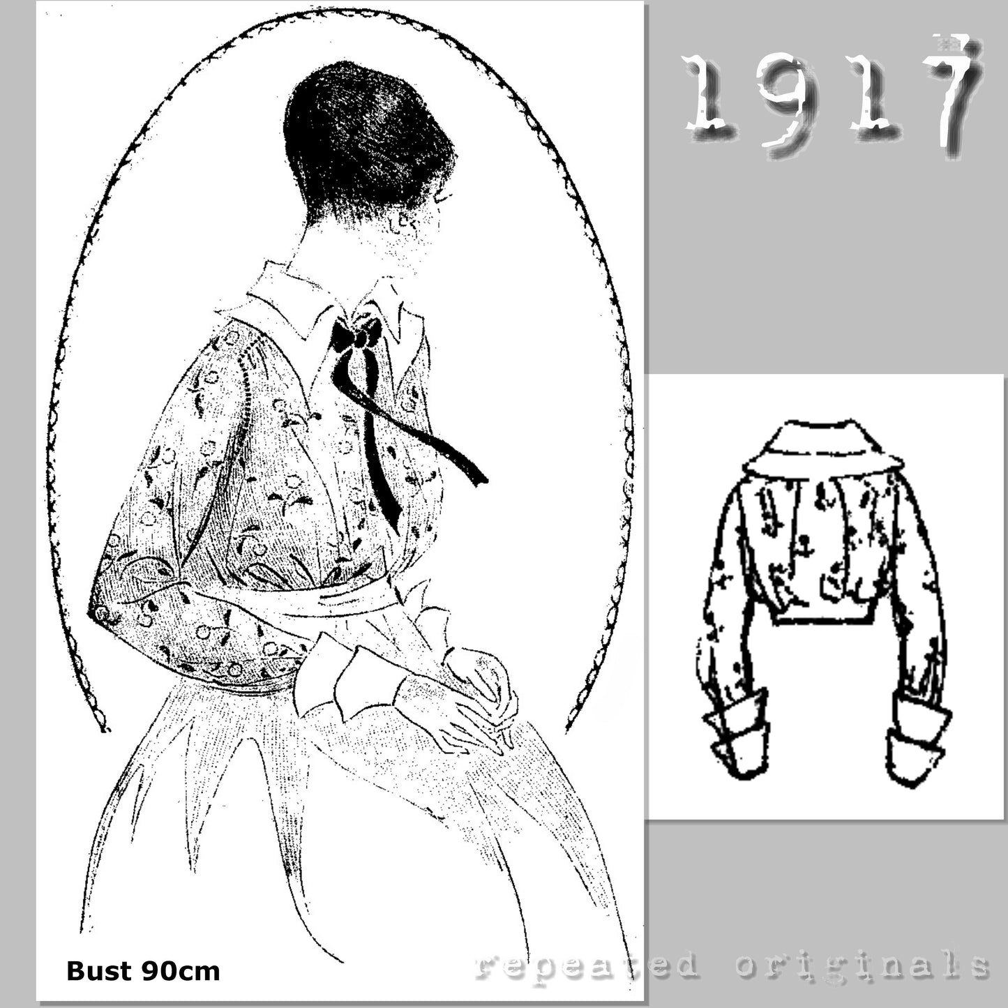 1917 Blouse Sewing Pattern - INSTANT DOWNLOAD PDF