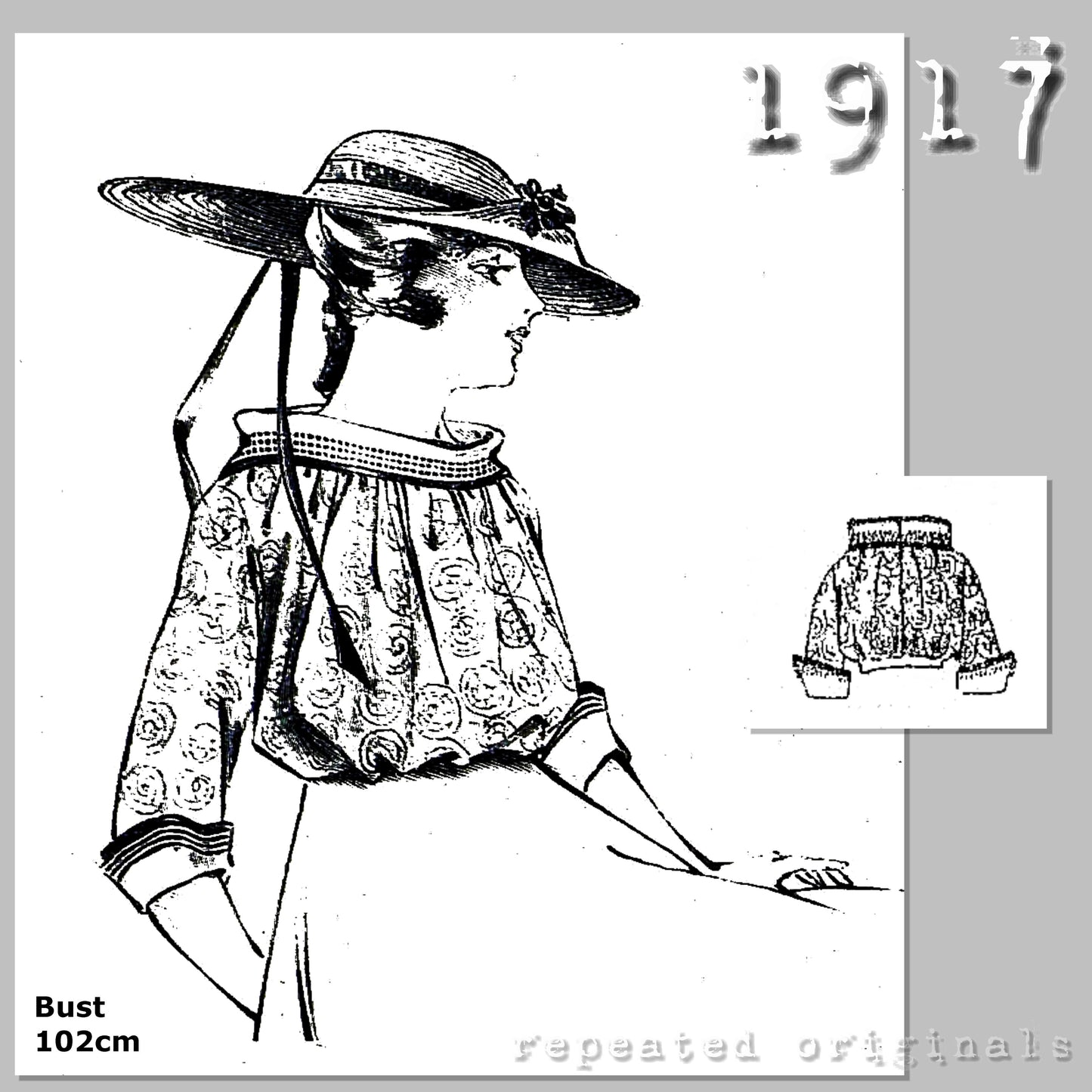 1917 Blouse Sewing Pattern - INSTANT DOWNLOAD PDF