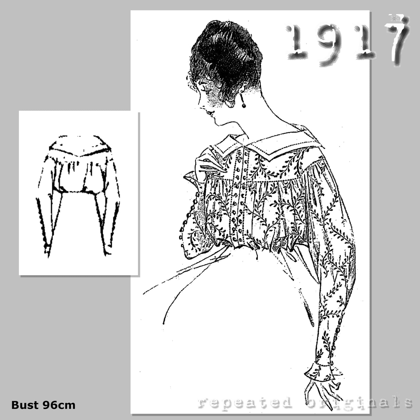1917 Blouse Sewing Pattern - INSTANT DOWNLOAD PDF