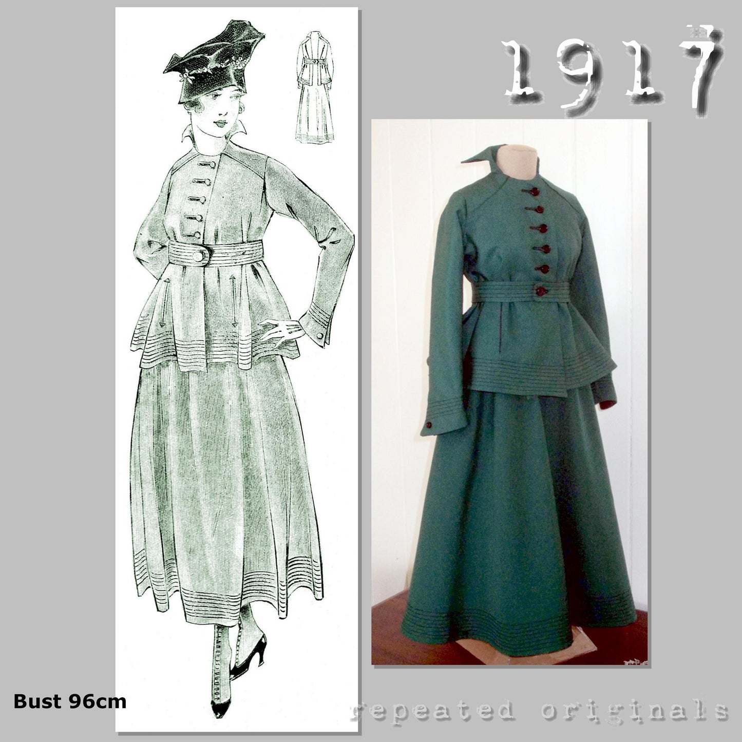 1917 Street Suit Sewing Pattern - INSTANT DOWNLOAD PDF