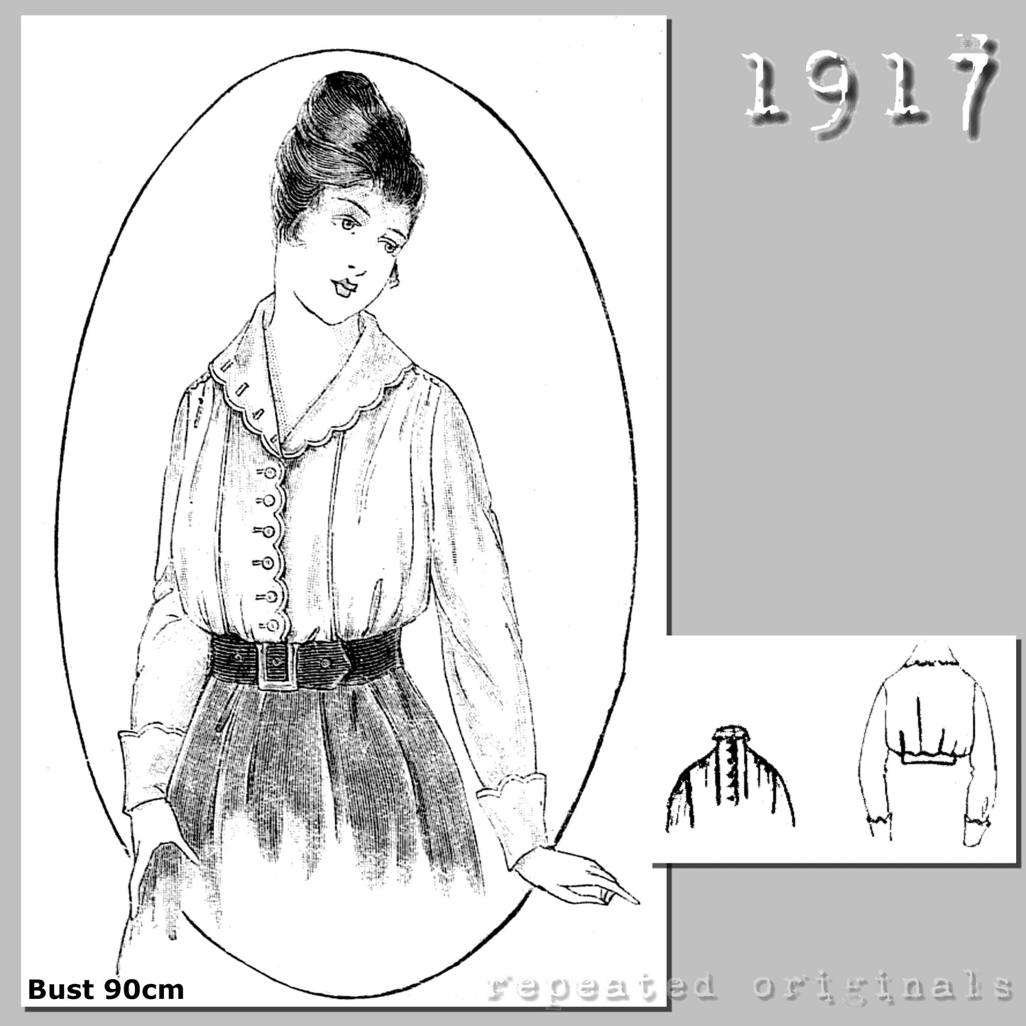 1917 Blouse Sewing Pattern - INSTANT DOWNLOAD PDF