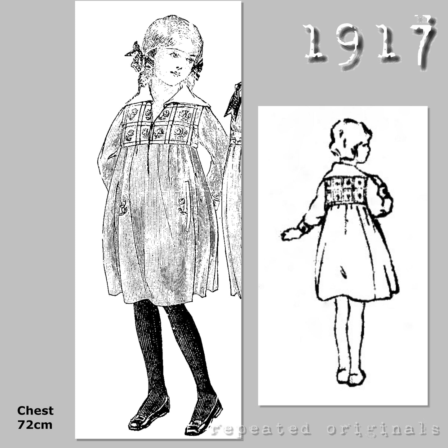 1917 Dress for Girl 8 Sewing Pattern - INSTANT DOWNLOAD PDF