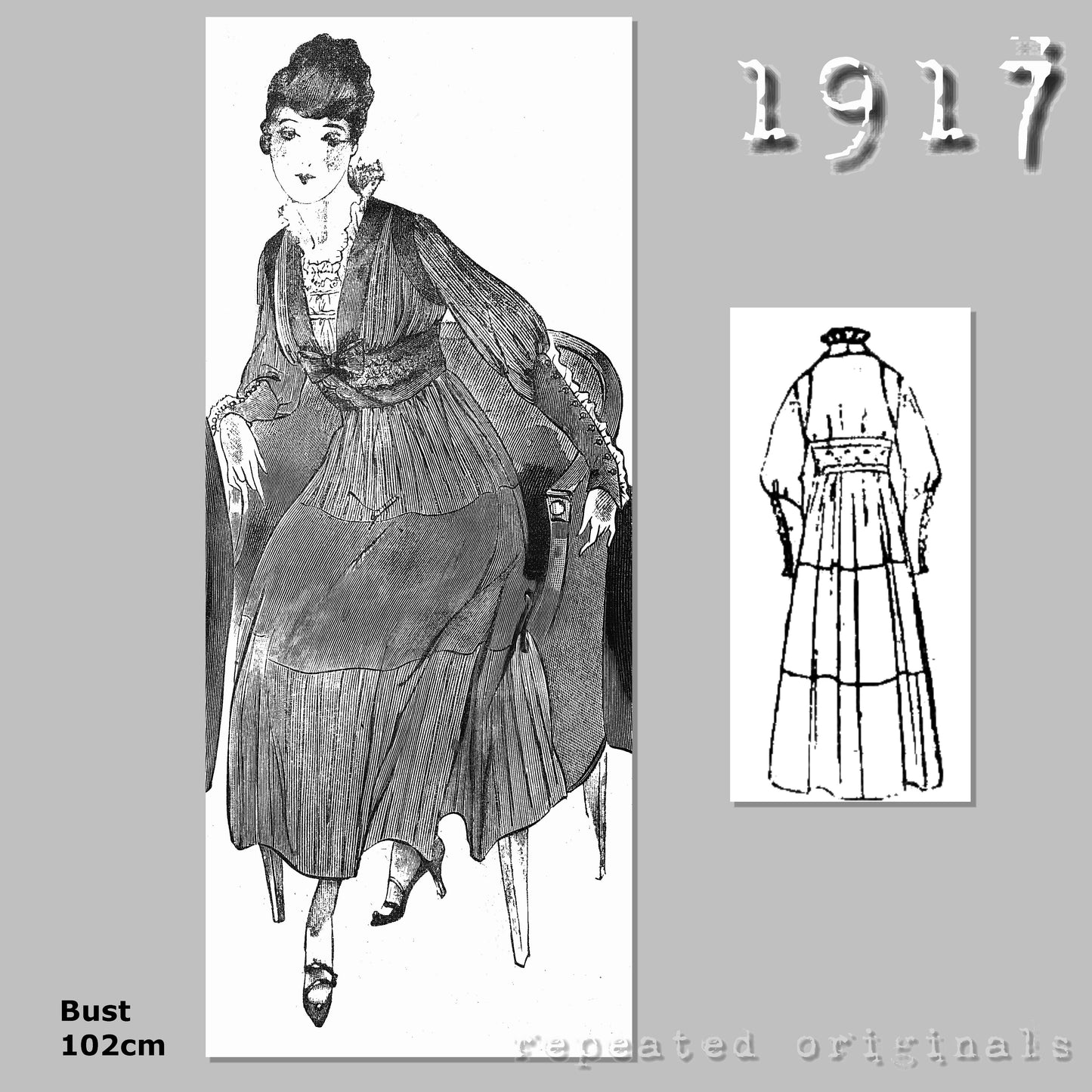 1917 Dress Sewing Pattern - INSTANT DOWNLOAD PDF