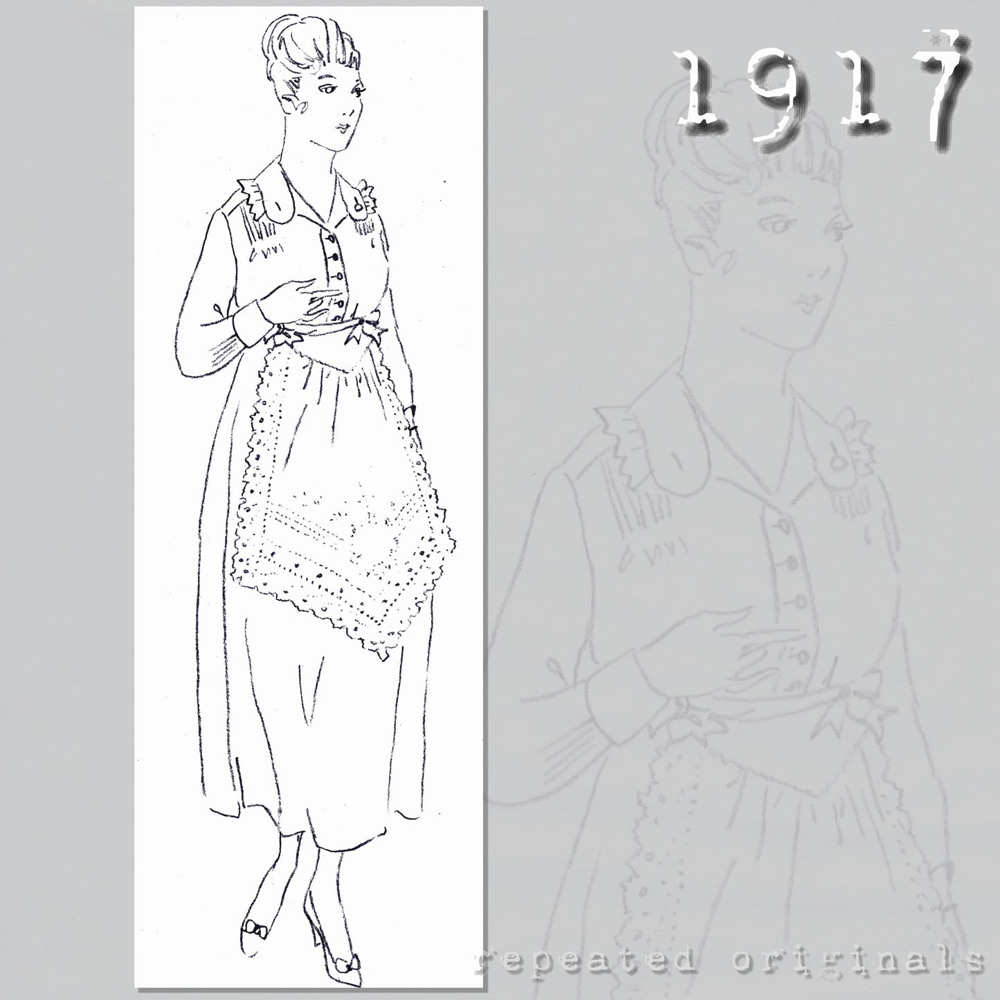 1917 Housemaid Nursemaid Outfit Sewing Pattern - INSTANT DOWNLOAD PDF