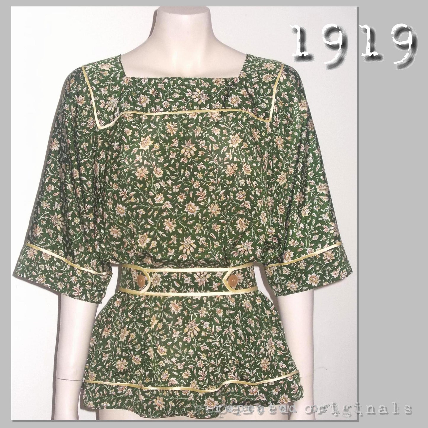 1919 Simple Tunic Blouse Sewing Pattern - INSTANT DOWNLOAD PDF