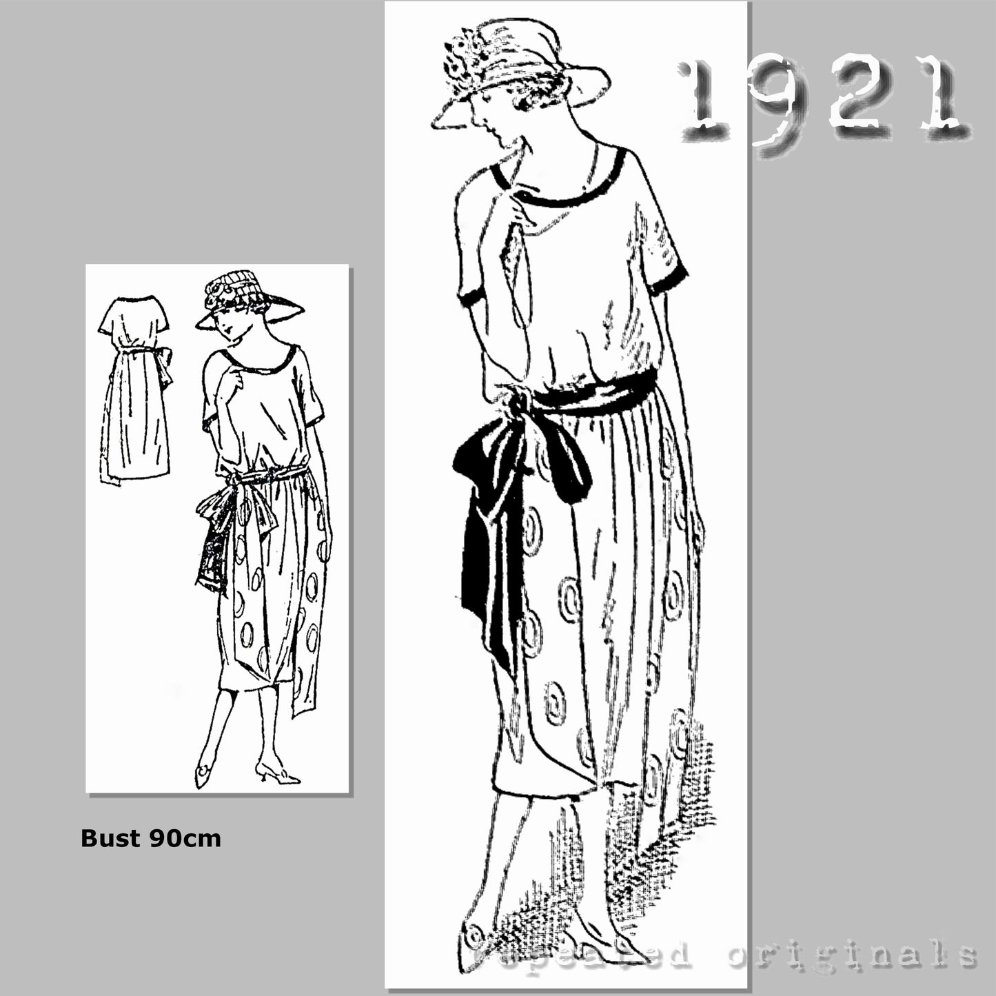 1921 Simple Dress Sewing Pattern - INSTANT DOWNLOAD PDF