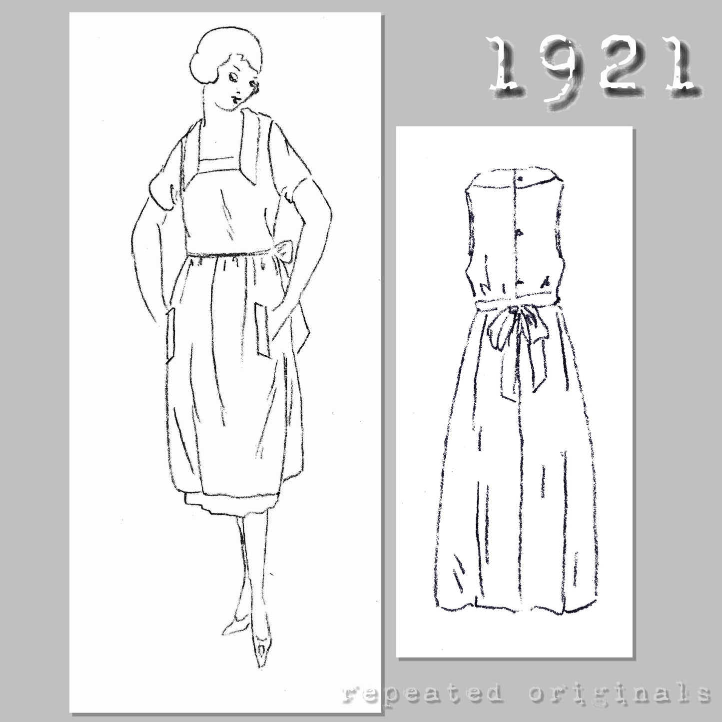1921 Apron Sewing Pattern - INSTANT DOWNLOAD PDF